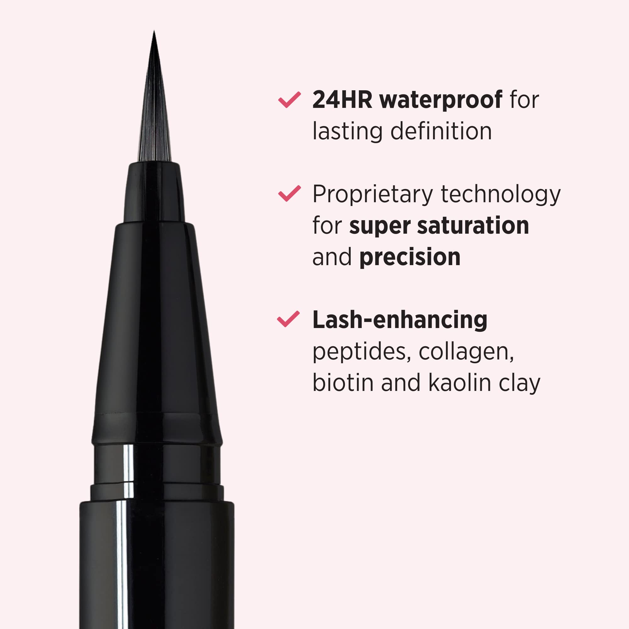 It Cosmetics Superhero Liquid Eyeliner Pen, Black - 24-Hour Waterproof Formula Wont Smudge Or Fade - With Peptides, Collagen, Bi