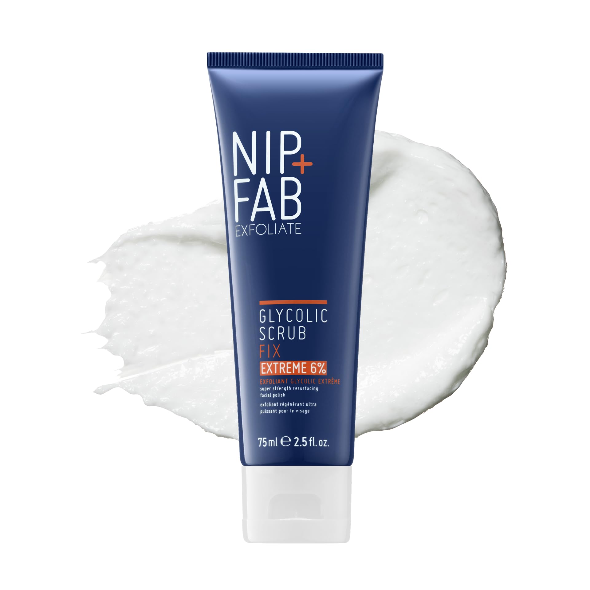 Nip + Fab Glycolic Fix Scrub Extreme (2.5 fl oz)  6% Glycolic Acid 3in1 Facial Exfoliator & Pore Refiner  Deep Cleansing AHA