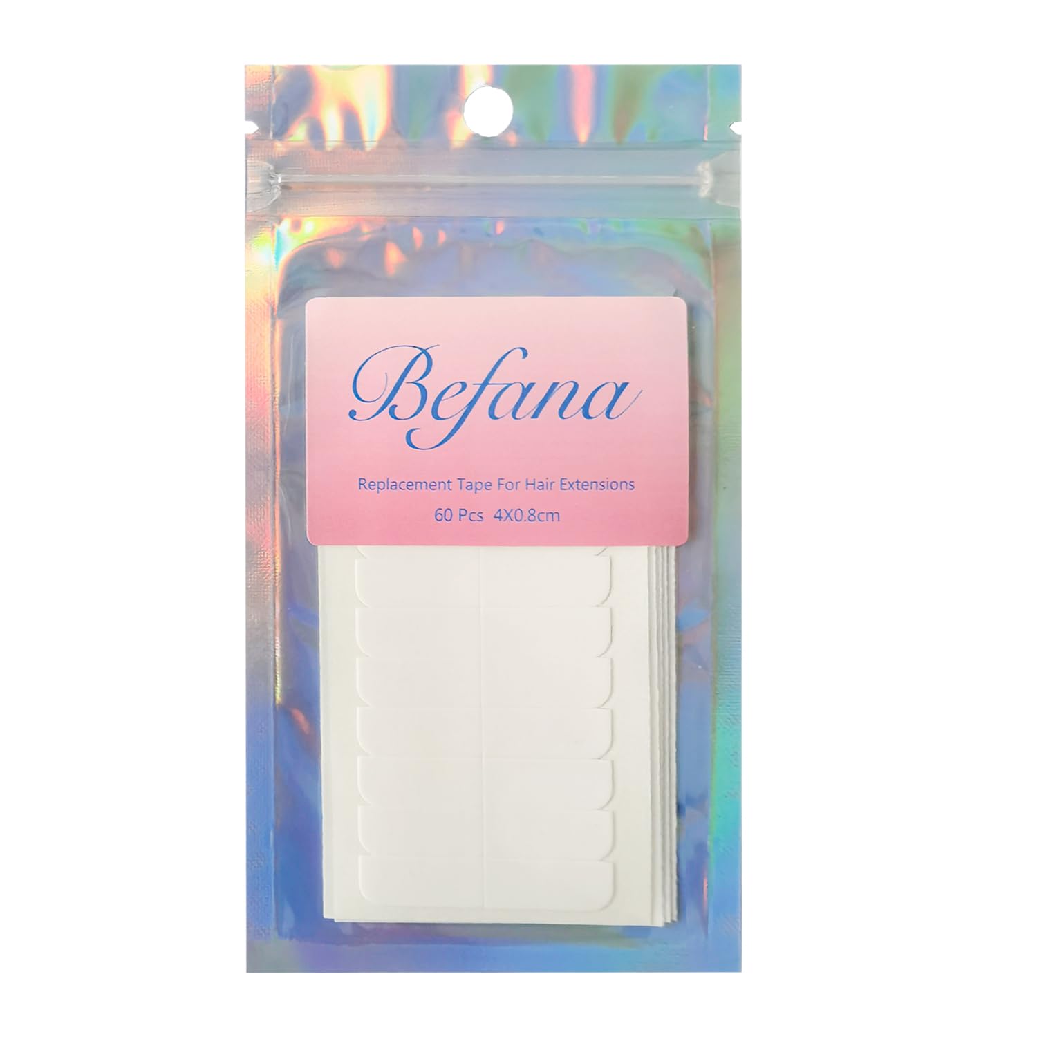 Befana 60 Pieces Hair Extension Tape,Double Sided Replacement Tape For Tape In Hair Extensions 4Cm * 0. 8Cm White
