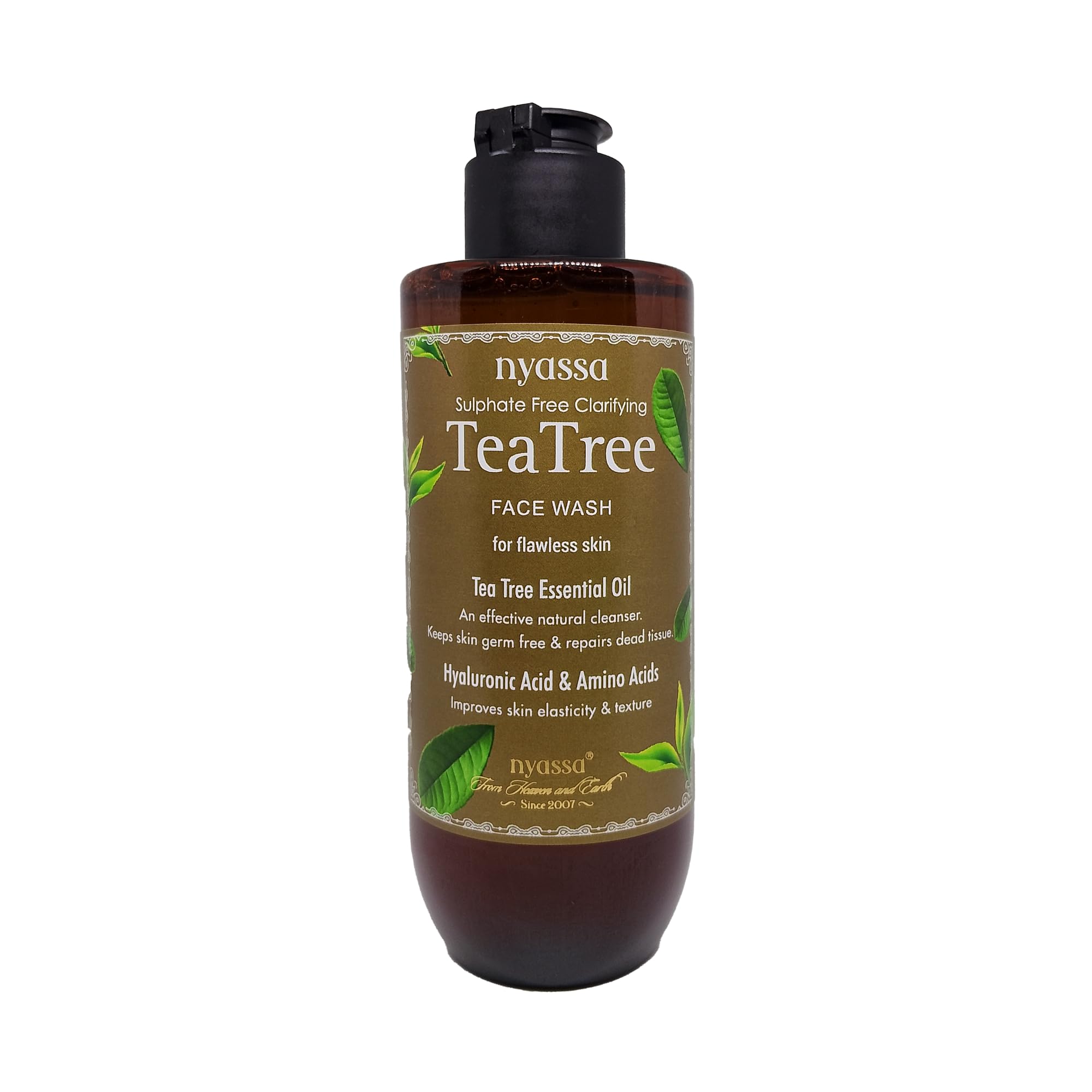 Nyassa Sulphate Free Clarifying Tea Tree Face Wash For Flawless With Tea Tree Essential Oil And Hyaluronic Acid & Amino Acids | 