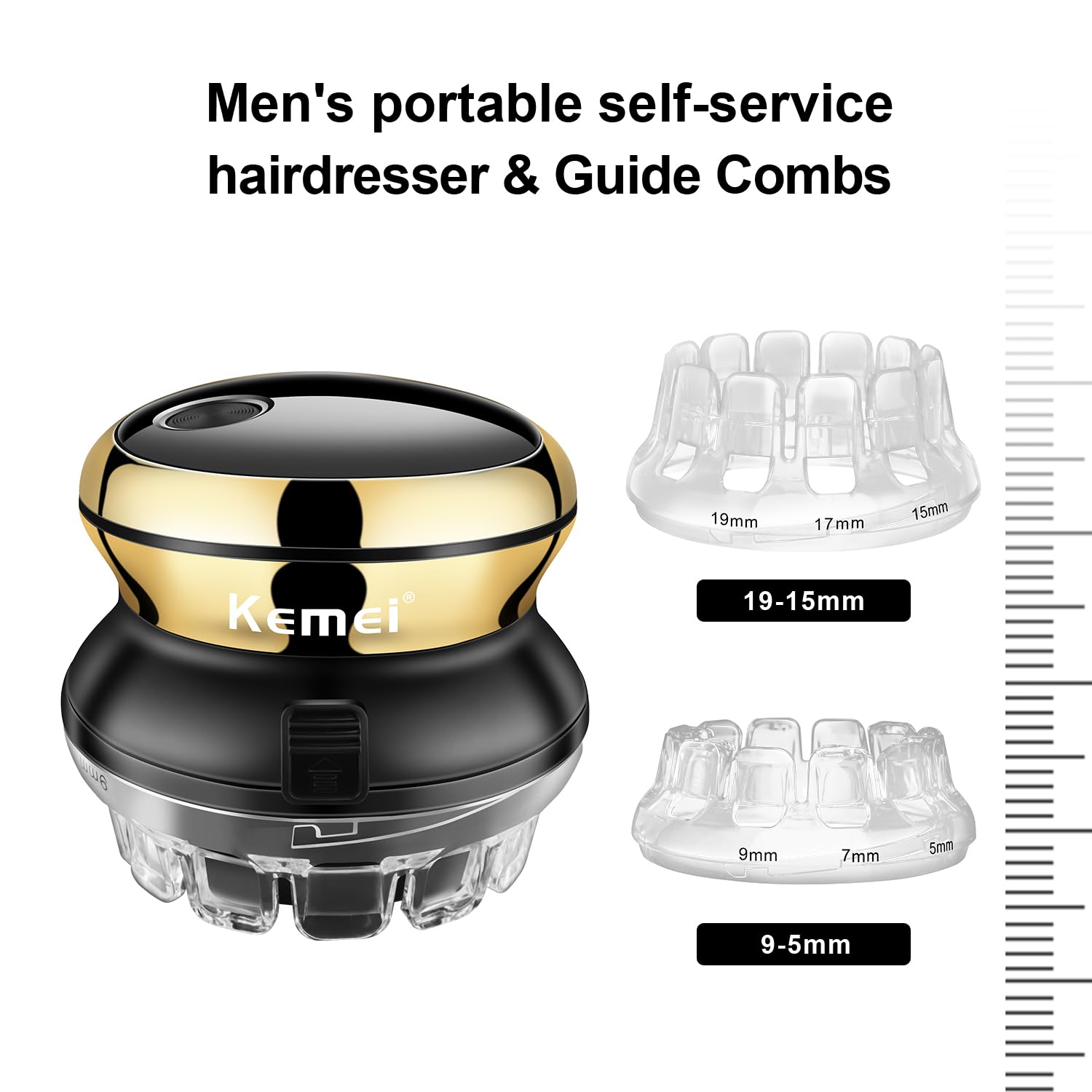 KEMEI Hair Clipper for Self-Haircut, Rotary Blades Quick Cut Hair Clippers, Personal Cordless Electric Trimmer, USB Rechargeable