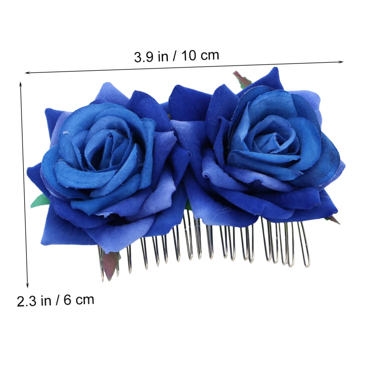 Gogogmee Blue Rose Flower Hair Comb Floral Hair Accessory Headpiece for Women and Girls Wedding Bridal Floral Comb for Bridesmai