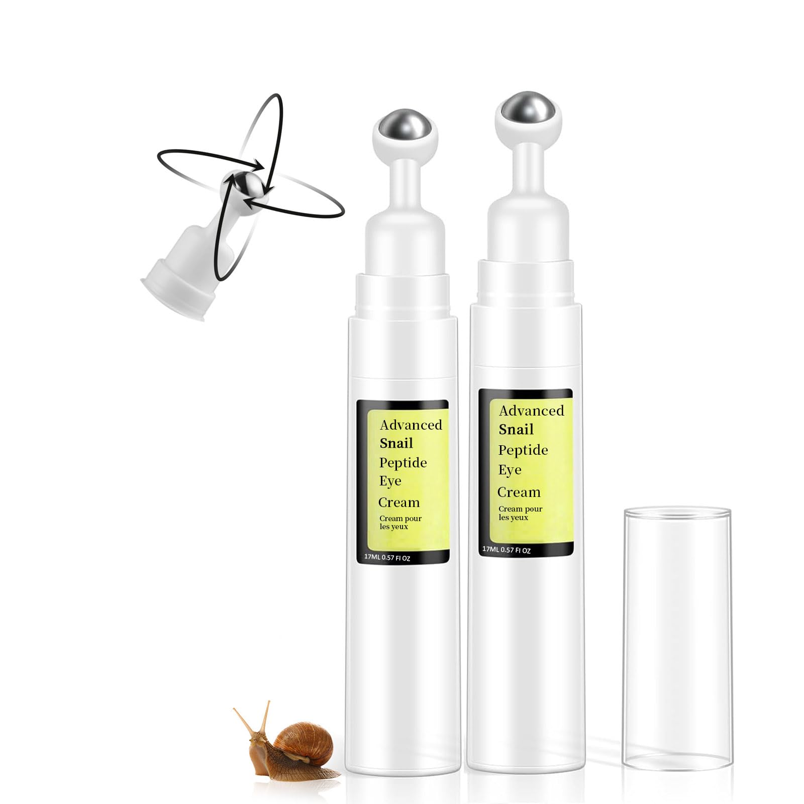 Snail Peptide Eye Cream For Moisturizing, 2 Pcs Snail Mucin Eye Cream With Niacinamide, Hyaluronic Acid, 34 ML Snail Eye Cream F