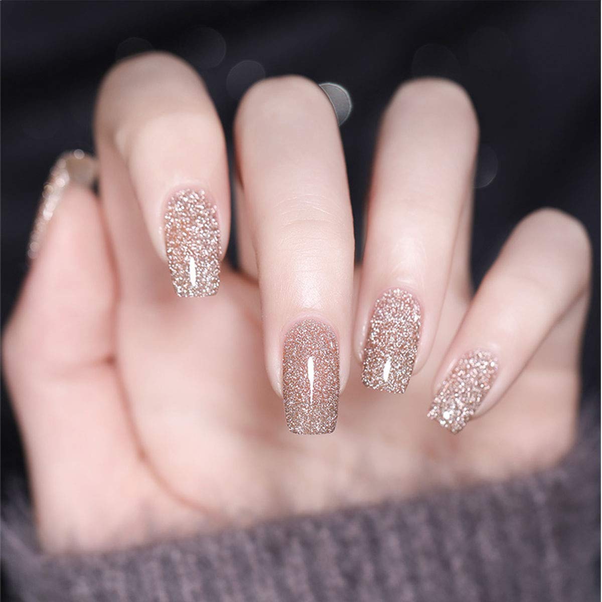 MIZHSE Reflective Glitter Gel Polish Set, Sparkly Shiny Gel Nail Art Varnish Manicure Kit, Christmas Soak Off LED Lamp, for Begi