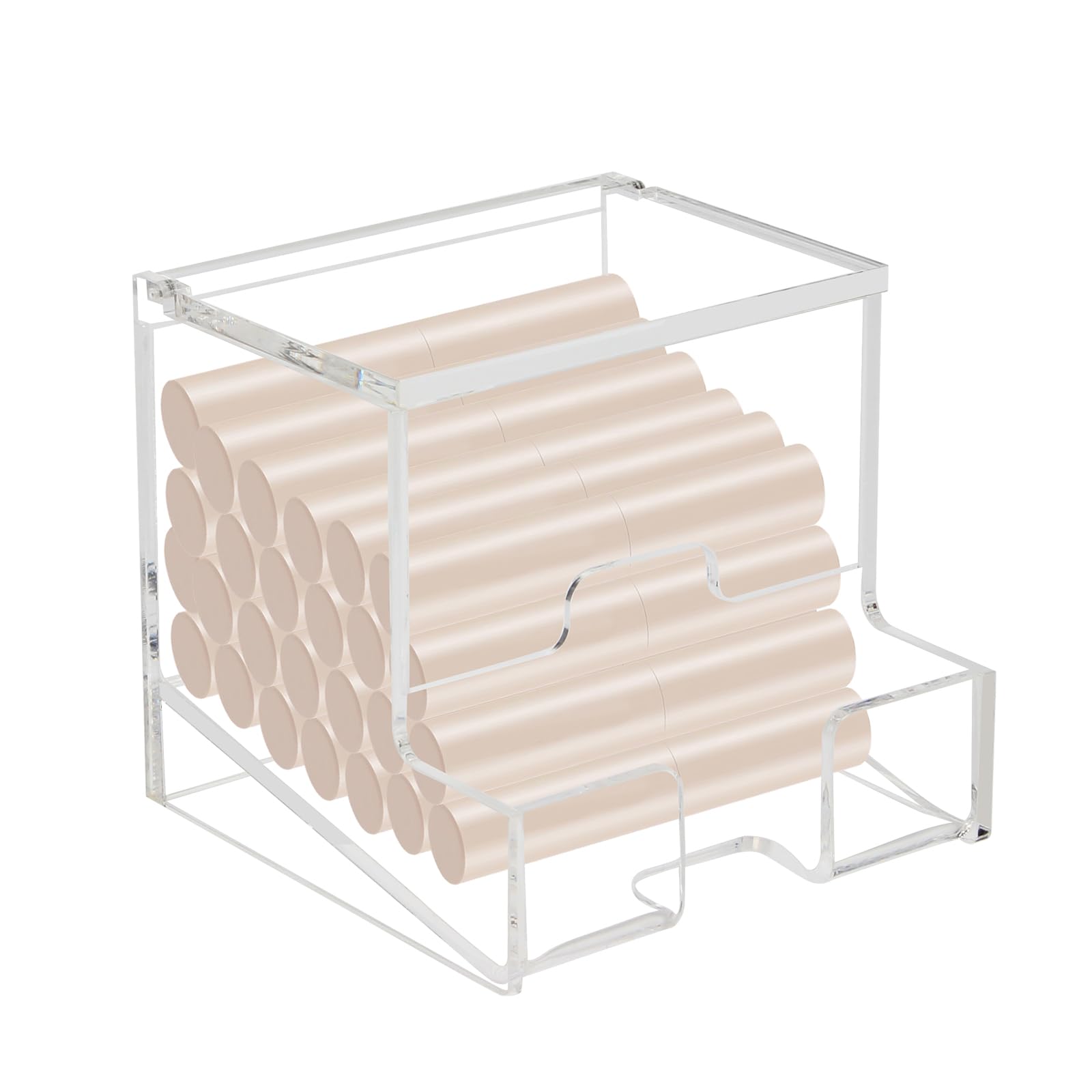 KCGANI 1 Pack Clear Acrylic Lip Balm Dispenser with Hinged Lid