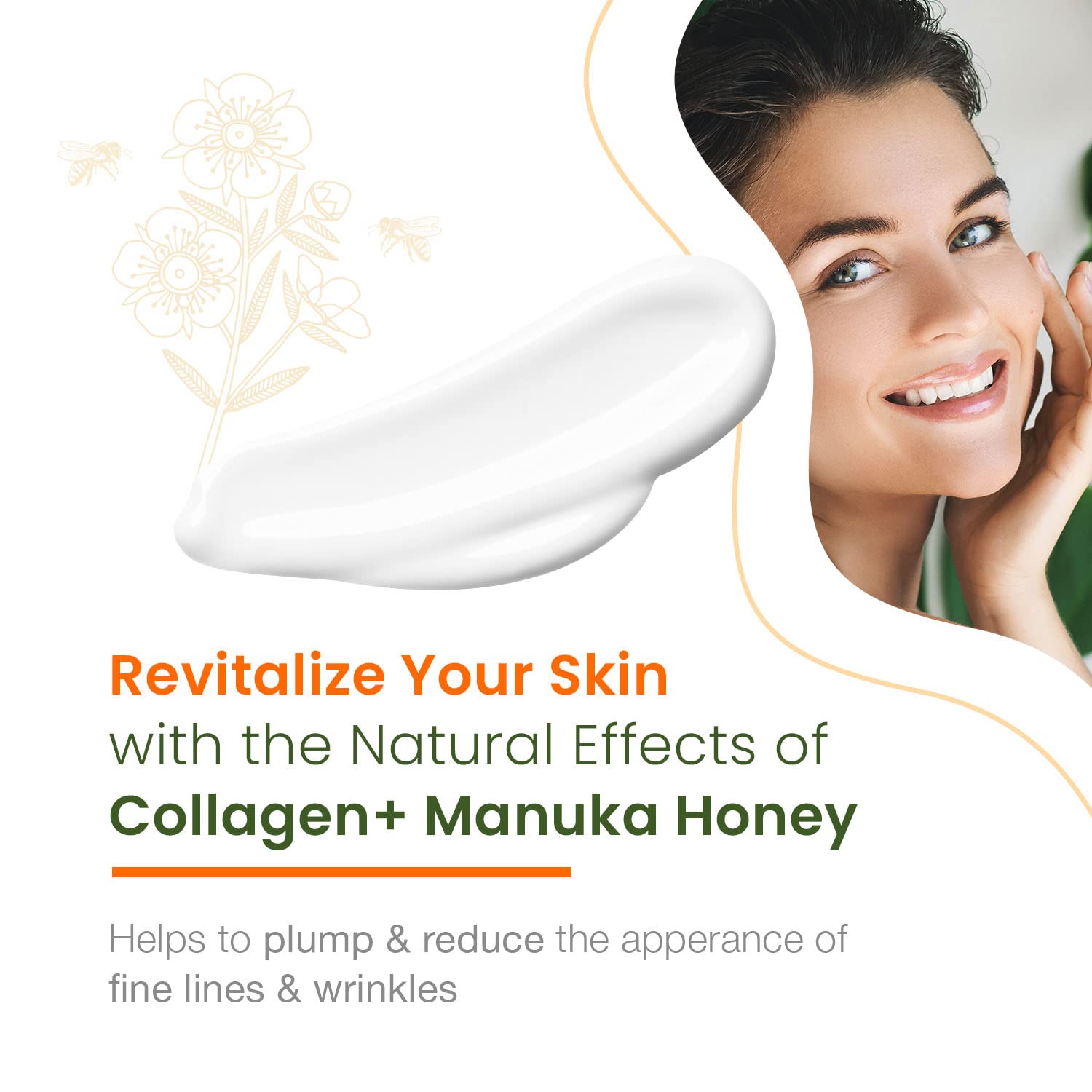 Natural Chemist Collagen & Manuka Honey Daily Face Moisturizer - Moisturizing & Balances Ph Level, Anti-Aging & Firming Day Crea