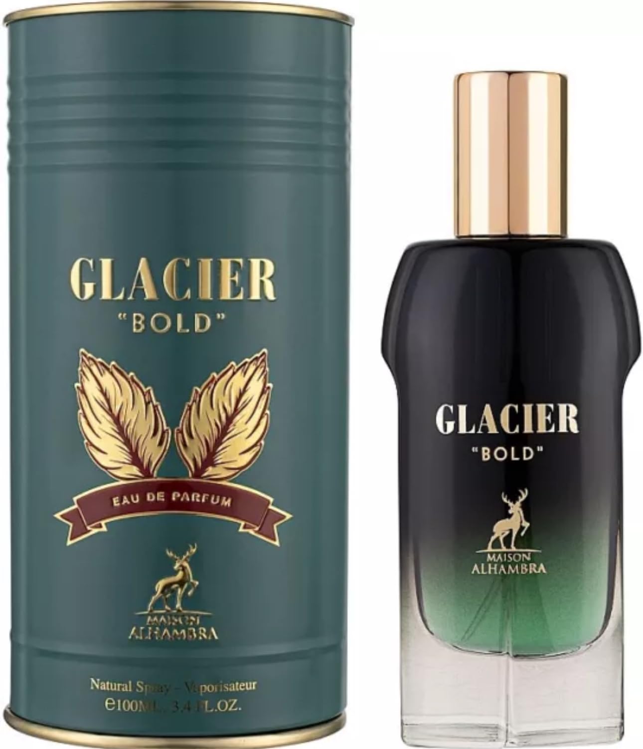 Maison Alhambra Glacier Bold Eau de Parfum Spray for Unisex, 3.4 Fl Oz, Model QOG24-Gla-90622
