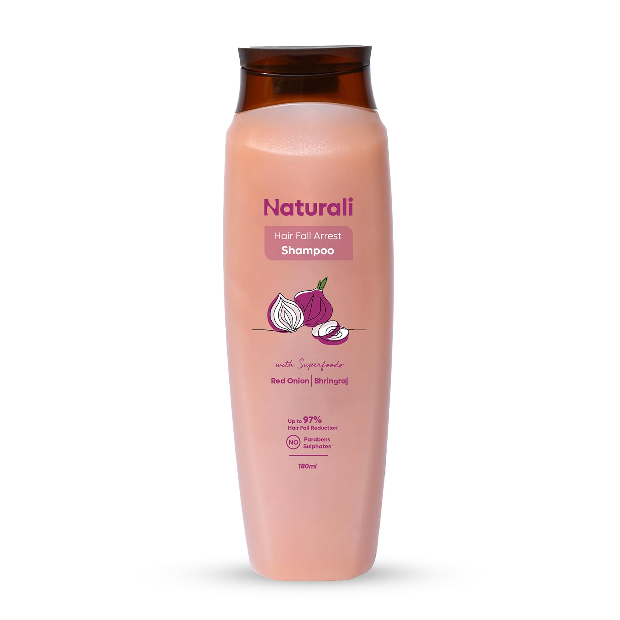 Naturali Hair Fall Arrest Shampoo, Pack Of 1| 180 Ml |With Red Onion & Bhringraj | Reduces Hair Fall By Boosting Scalp Health|Pr