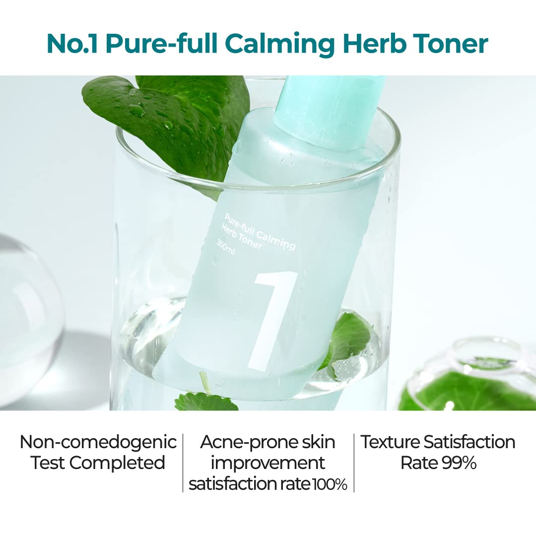 numbuzin No.1 Pure-Full Calming Herb Toner | Acne-Prone Skin, Centella Asiatica, Deep Calming, 10.14 fl oz