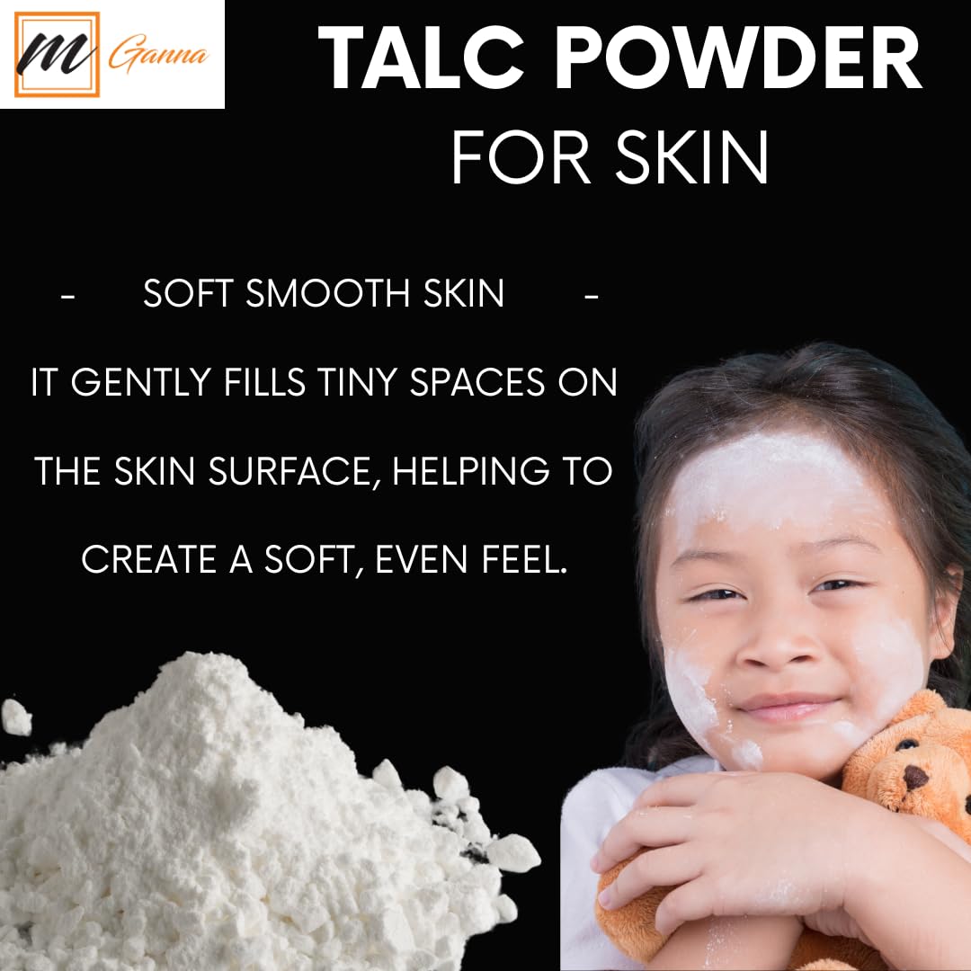 Mganna 100% Natural Talc Powder For Facial Make-Up, Absorption, Lubrication, And Multi-Purpose 0.5 Lbs / 227 Gms