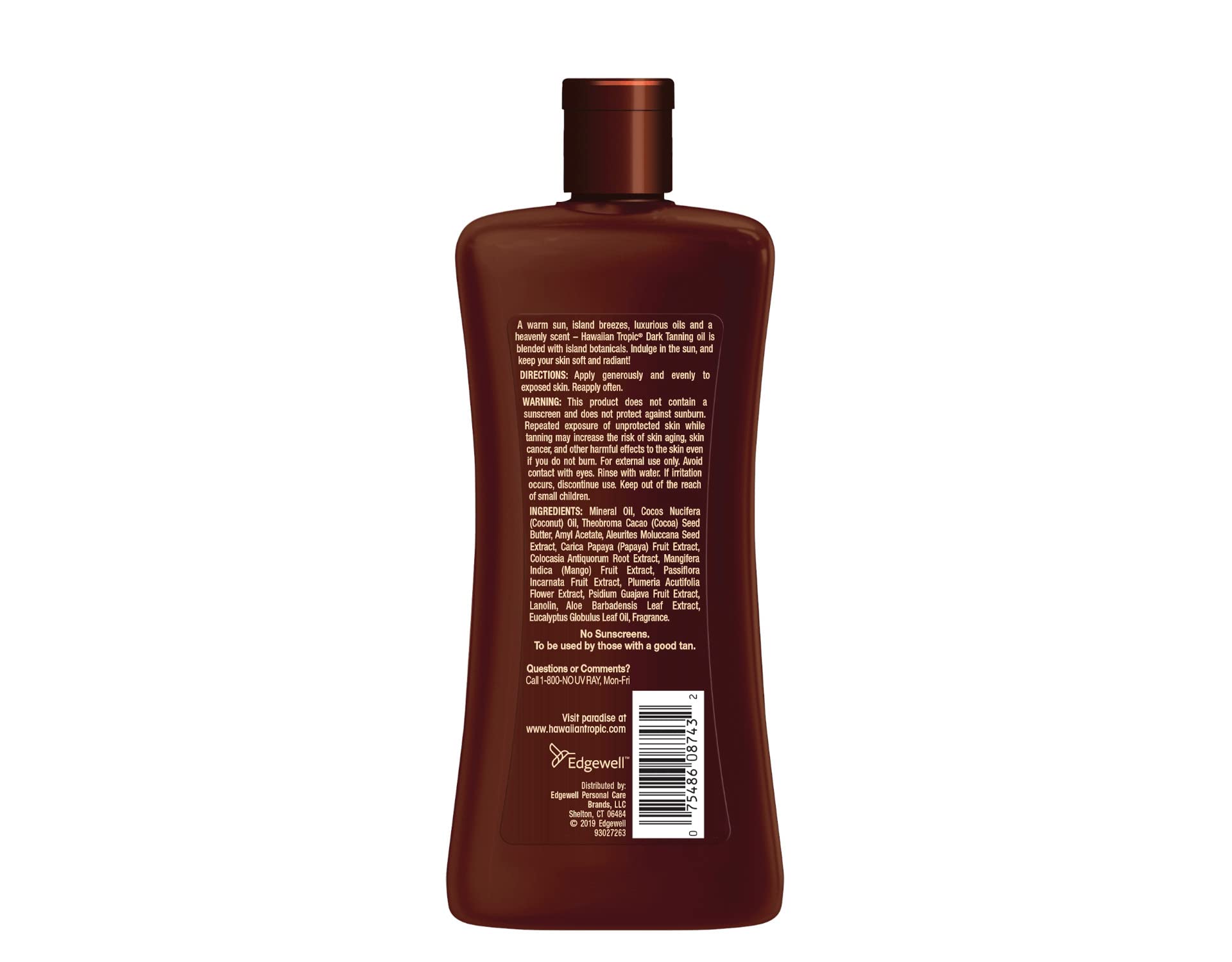 Hawaiian Tropic Dark Tanning Oil Original 8 Oz (Pack Of 2)