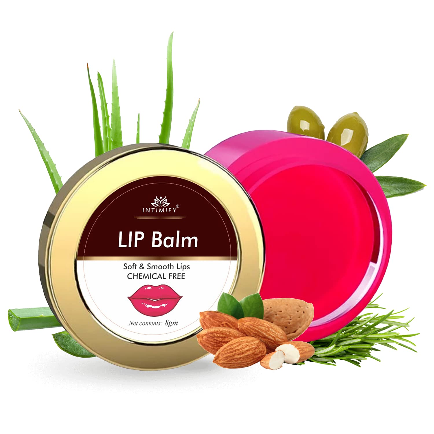 Intimify Natural Lip Balm Dark Lips To Lighten For Women And Men, Lip Lightening Balm For Dark Lips For All Skin Types 8 Gm (Pac