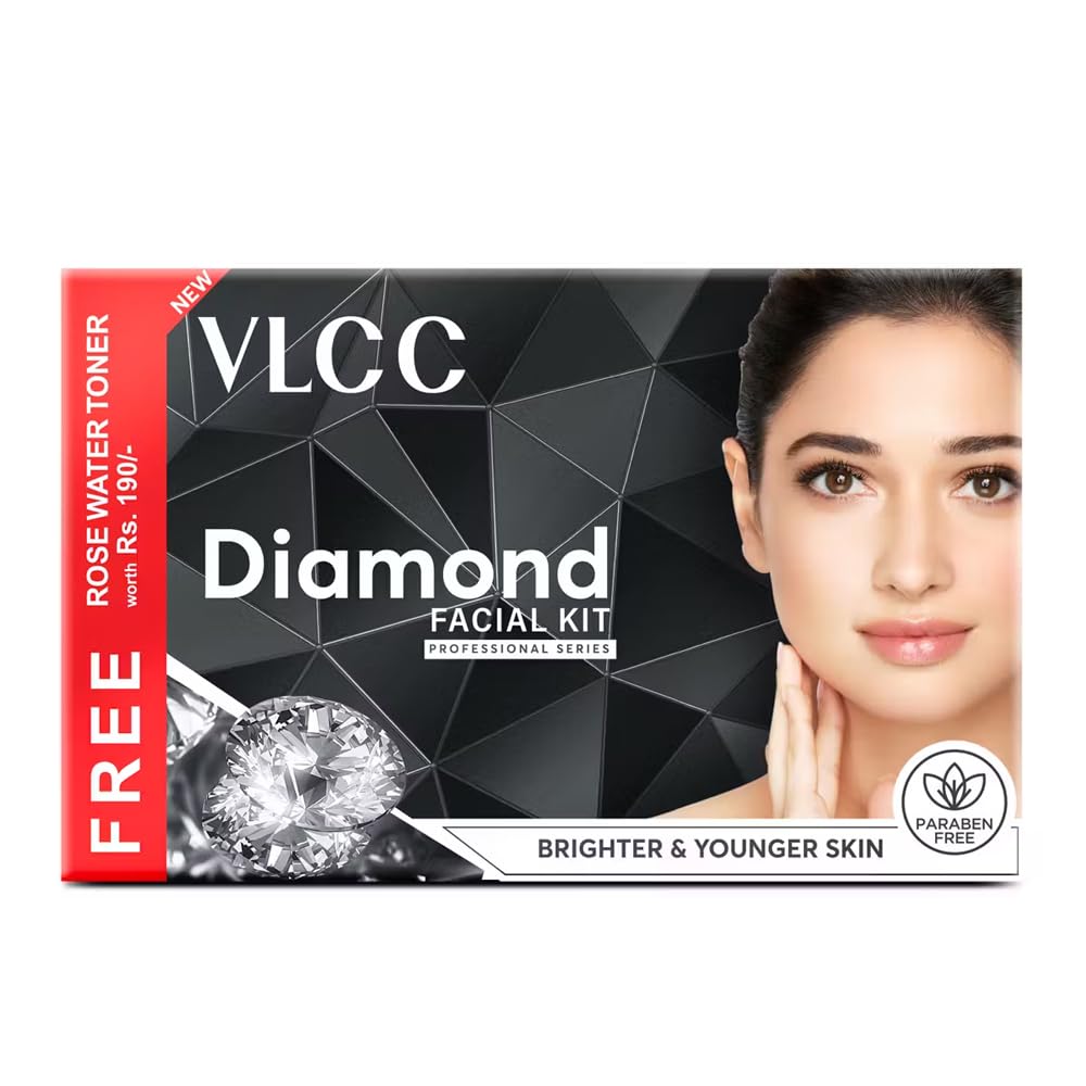 Vlcc Diamond Facial Kit + Free Rose Water Toner | 300Gm + 100Ml