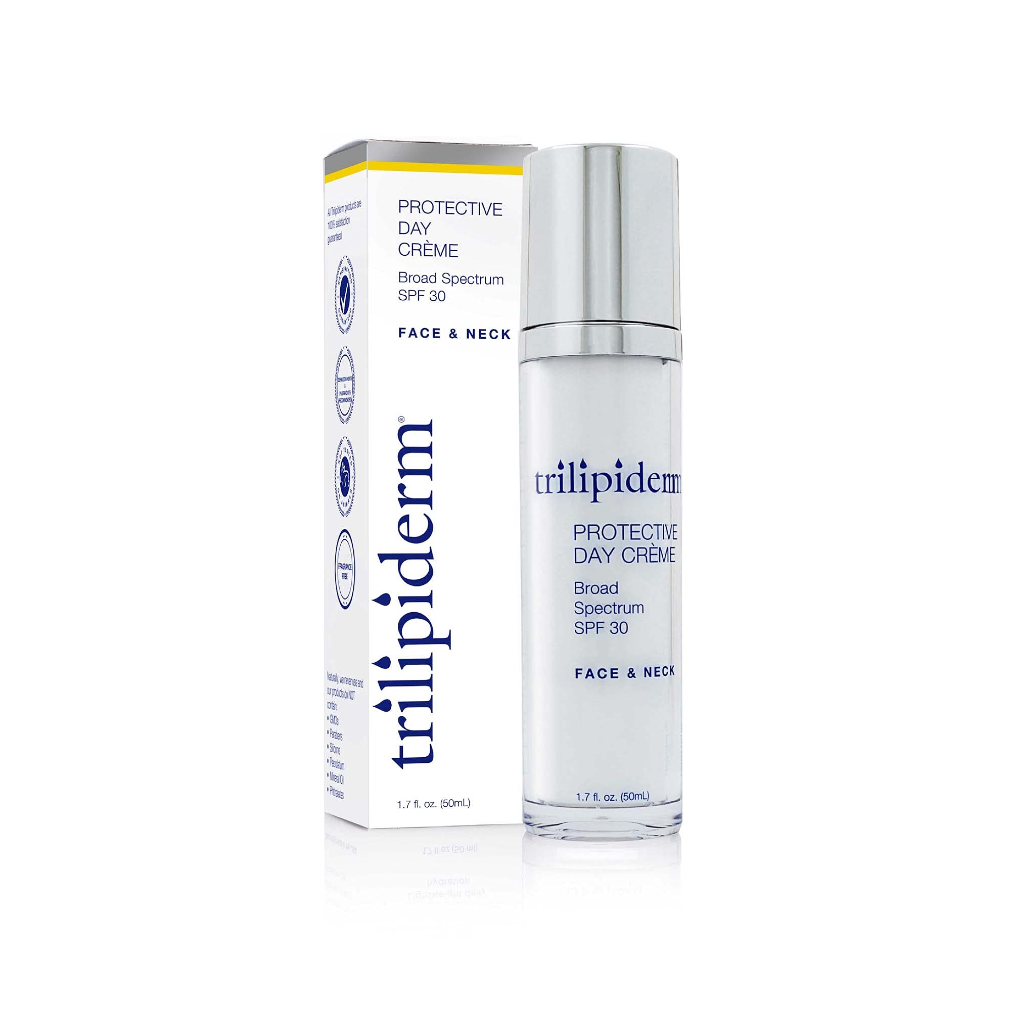 Trilipiderm Protective Day Crme, Broad Spectrum SPF 30 - Lightweight, Fast-Absorbing Moisturizing Sunscreen Protects while helps