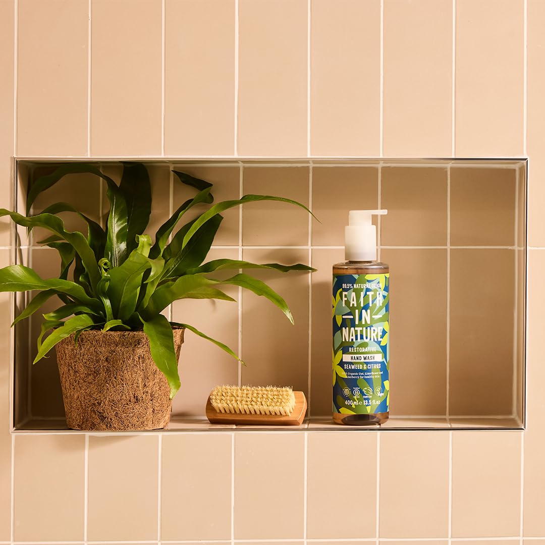 FAITH IN NATURE Natural Seaweed and Citrus Liquid Hand Wash, Restorative, Vegan and Cruelty Free, No SLS or Parabens, 400 ml