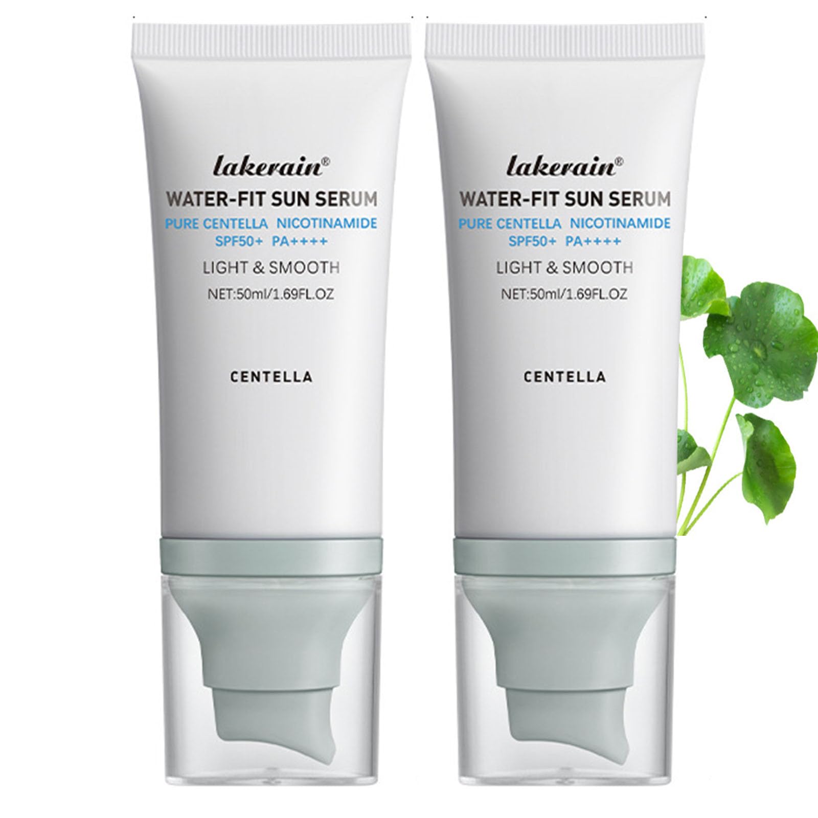 2 Pcs Centella Sunscreen SPF 50, Centella Water-Fit Sun Serum, Long-Lasting Protection, Nourishing Skin Protection and UV Defens