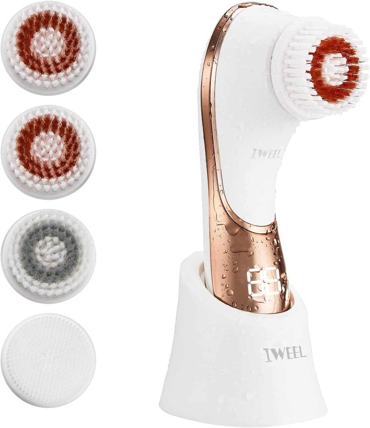 Electric Face Brush Scrubber Rechargeable Facial Exfoliator Ipx-7 Waterproof Spin Cleanser Rotating Spa Machine For Exfoliating,