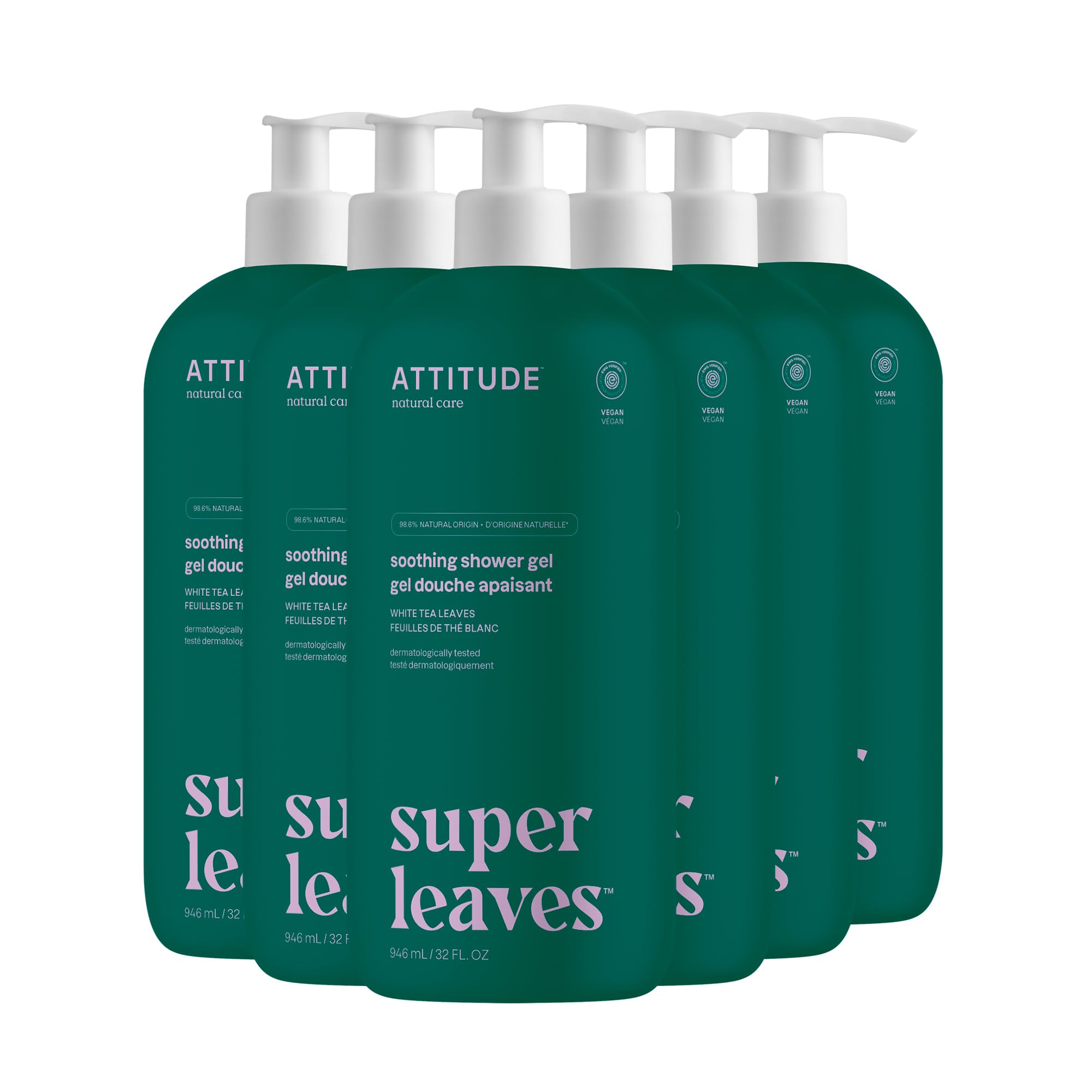 Attitude Body Wash, Ewg Verified Shower Gel, Dermatologically Tested, Plant And Mineral-Based, Vegan Personal Care Products, Whi