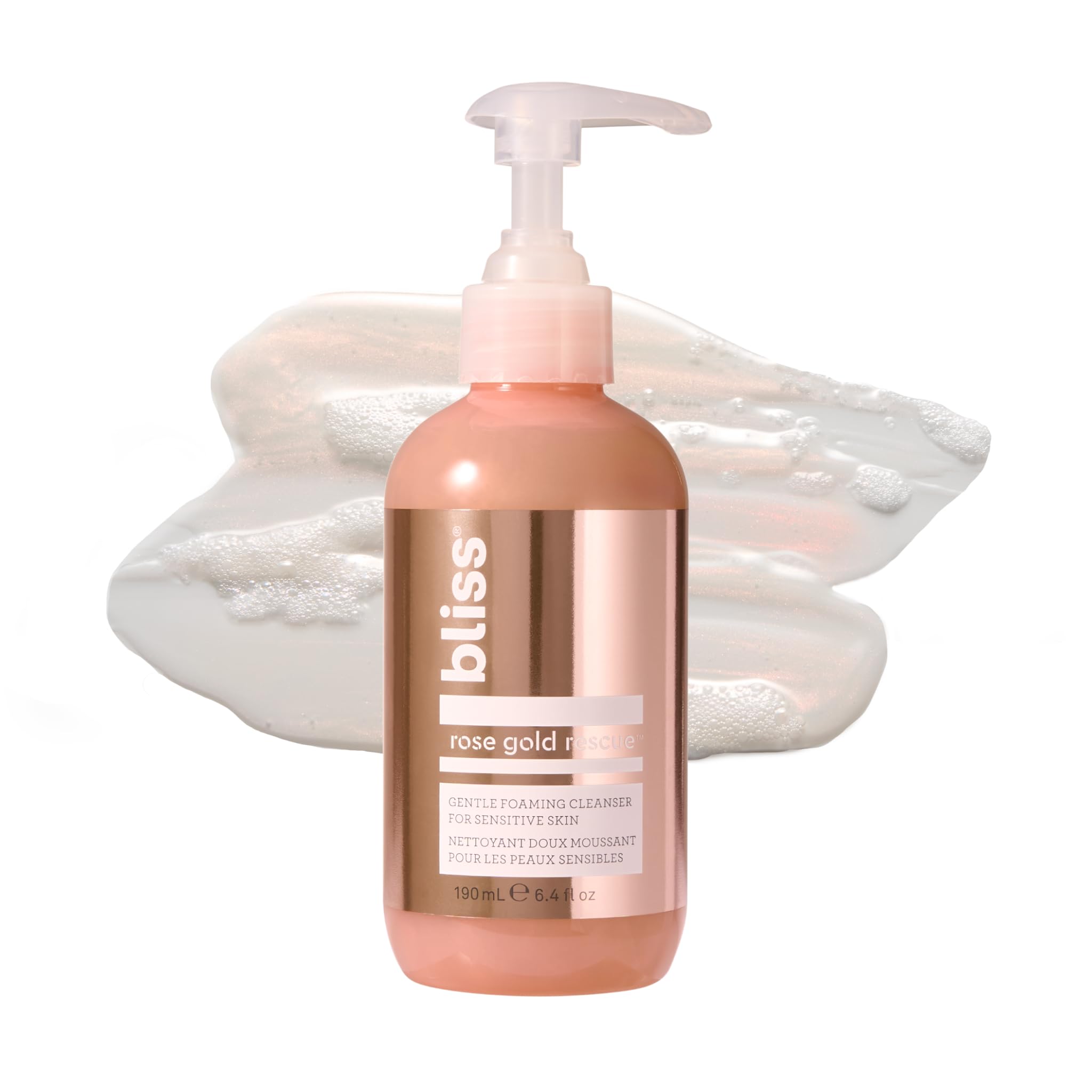 Bliss Rose Gold Rescue Foaming Face Wash - 6.4 Fl Oz - Gentle Cleanser For Sensitive Skin With Rose Water & Colloidal Gold - Non