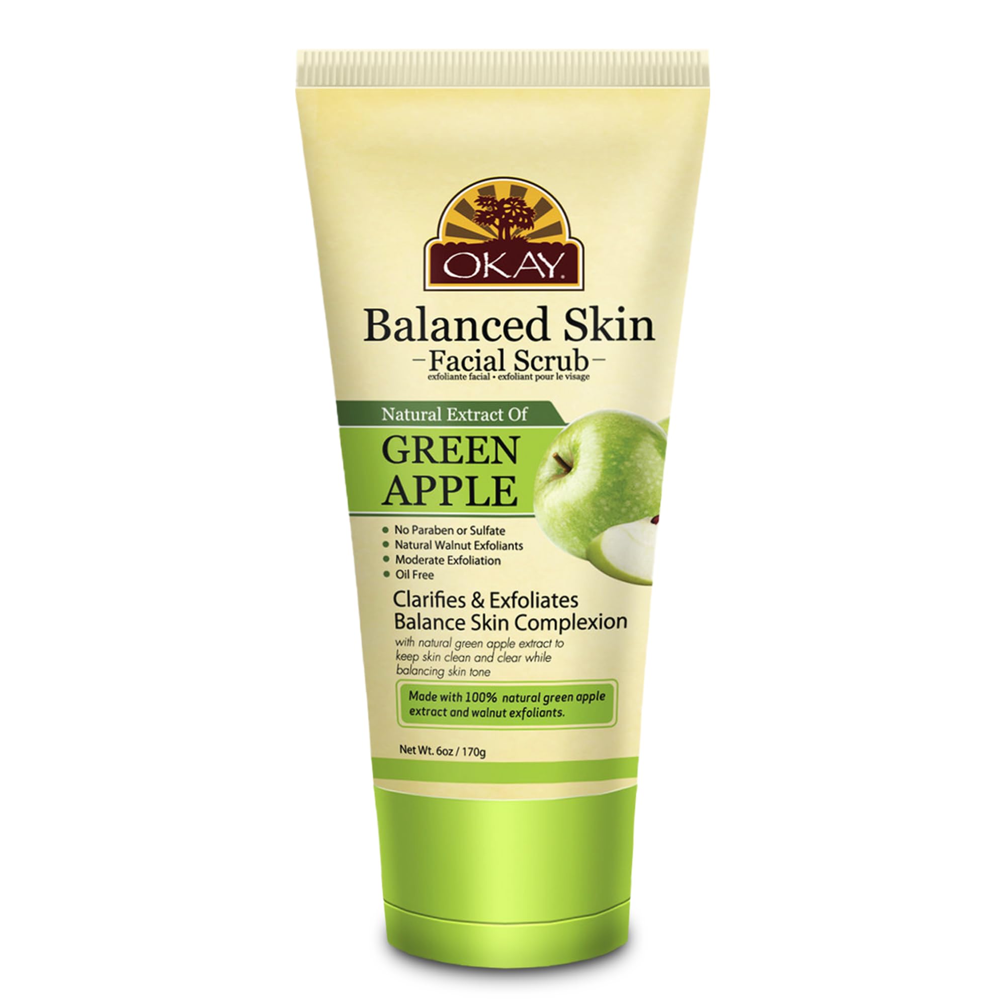OKAY GREEN APPLE Facial Scrub 6oz / 170gr