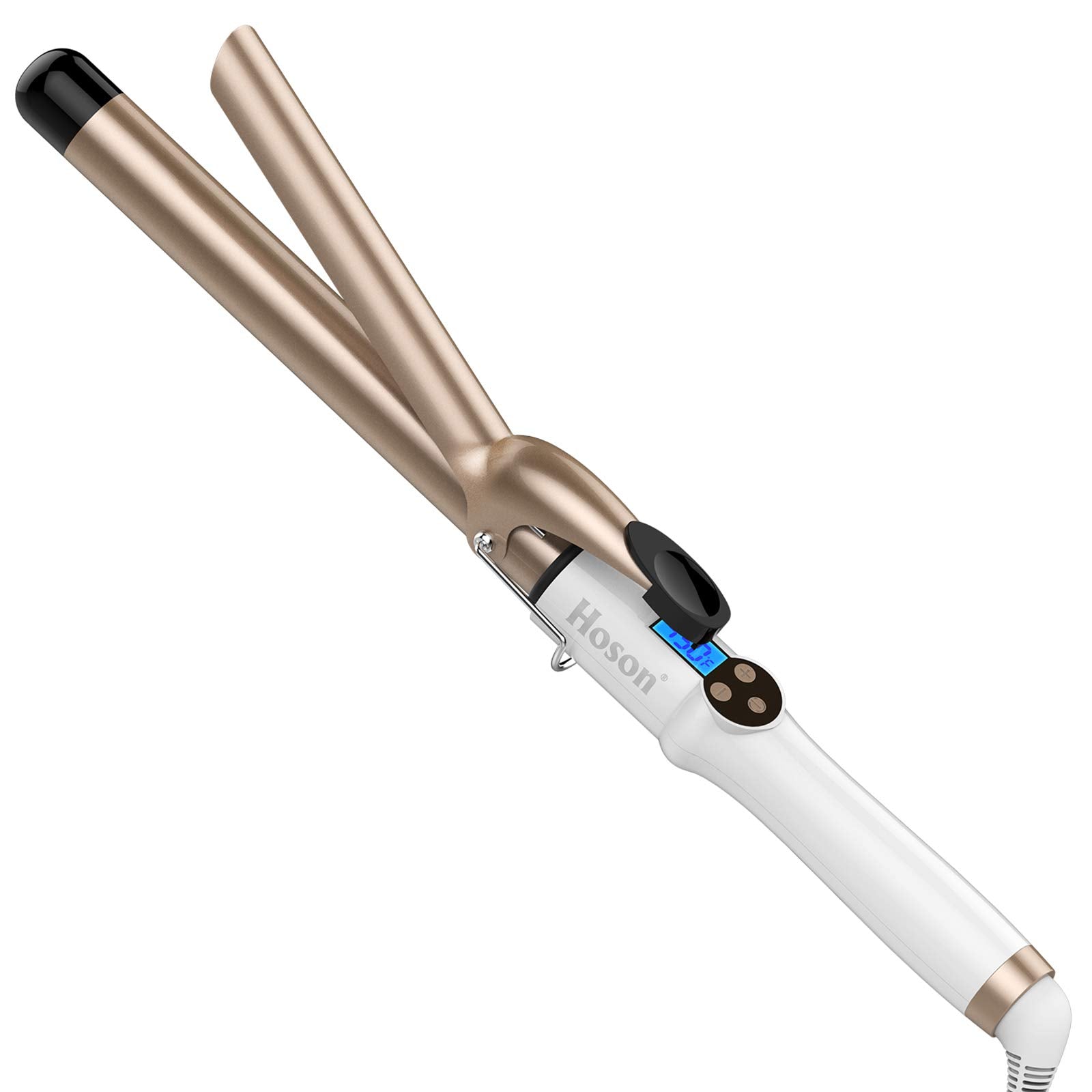 Hoson 1 Inch Curling Iron Professional Ceramic Tourmaline Coating Barrel Hair Curler, LCD Display with 9 Heat Setting(225F to 45