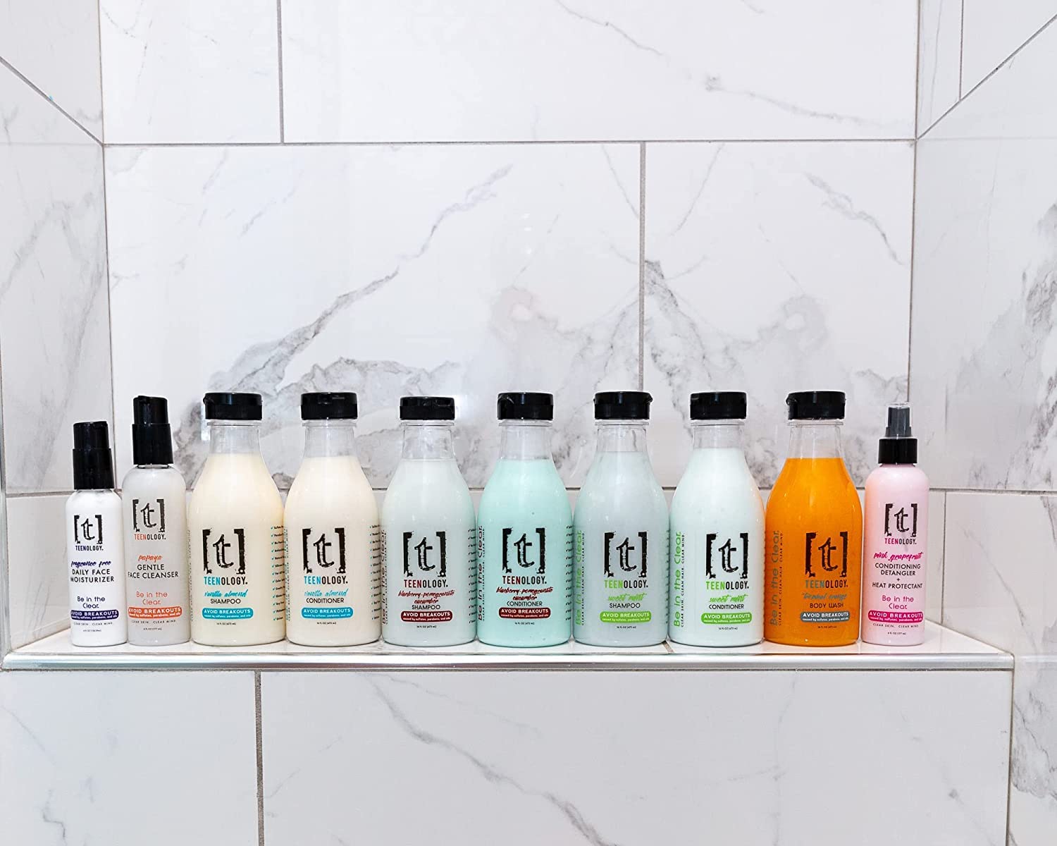 Teenology Shampoo for Teens - Avoid Forehead and Body Acne - No Sulfates or Parabens, Noncomedogenic, Natural Botanical Extracts
