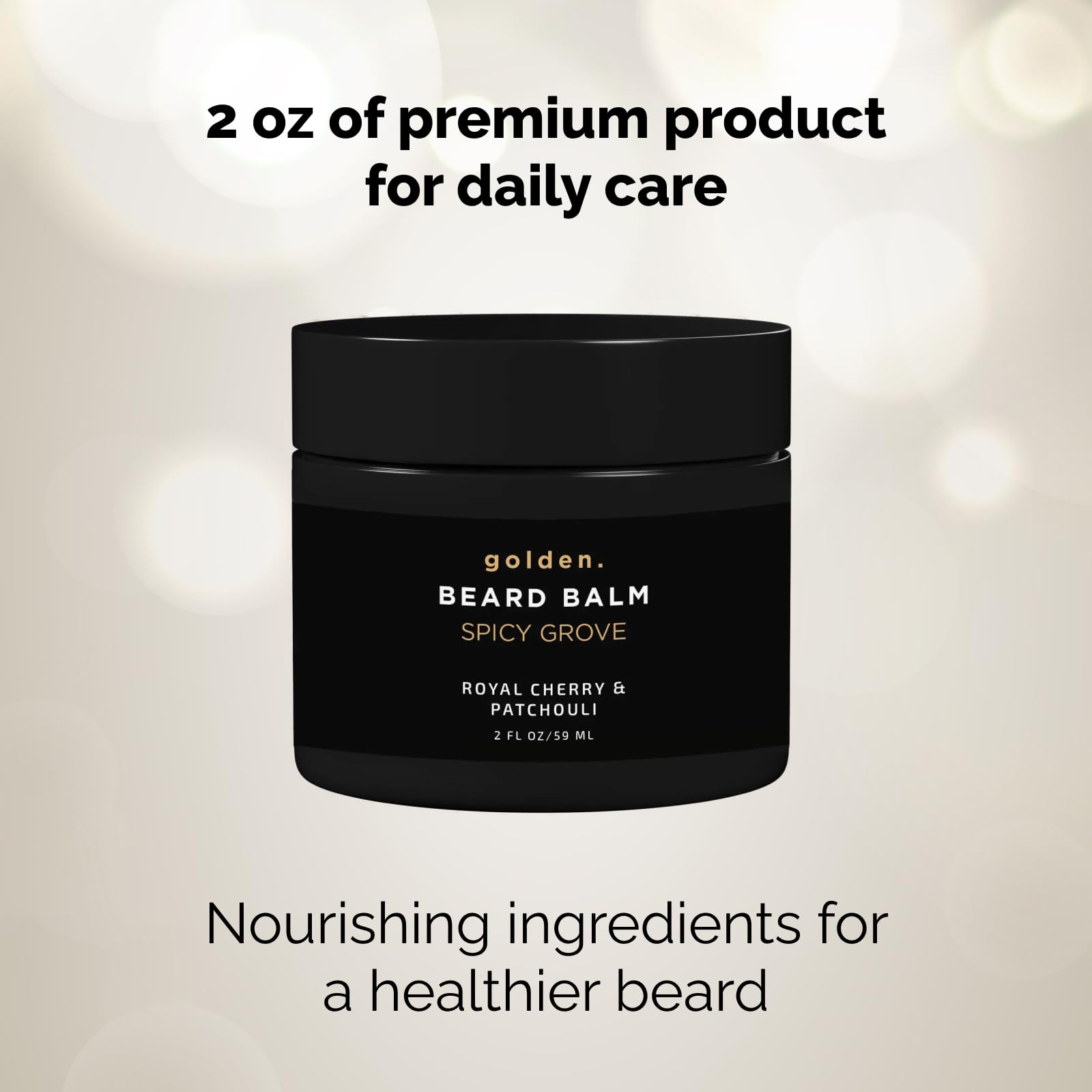 Golden Grooming Beard Balm | Unique Masculine Scent | Shea Butter for Beard Growth | Tames, Moisturizes & Styles - Spicy Grove,