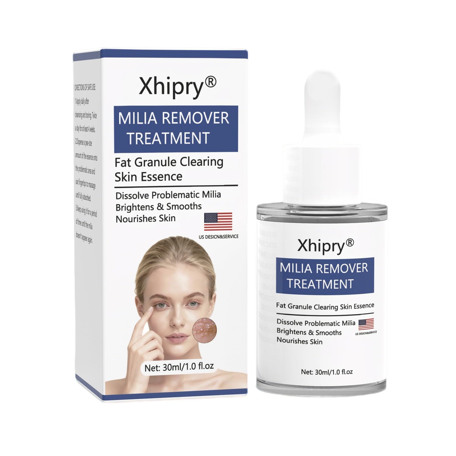 Milia Remover Treatment Serum with Salicylic Acid,Milia Acne Cream,Fat Granule Clearing Skin Essence for All Skin Types 30Ml