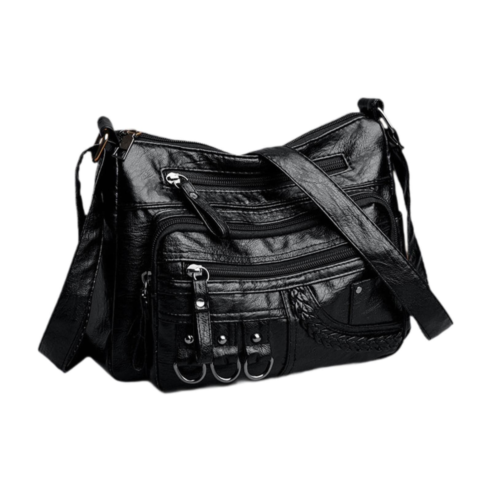Atorse Women Shoulder Bag Soft Pu Leather Crossbody Bag Pouch For Gifts Summer Work Black