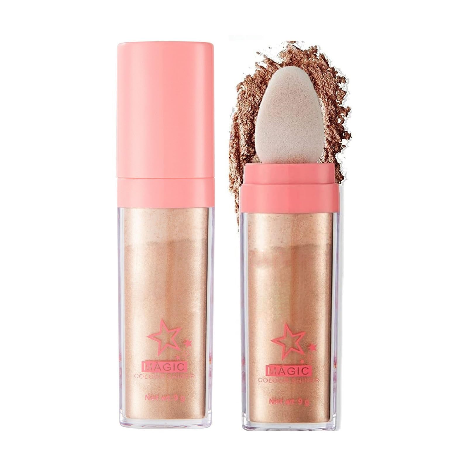 Glitter Powder Highlighter Makeup, Body Brightens the Natural Three-Dimensional Face Blusher Fairy Highlight Patting Powder. (03