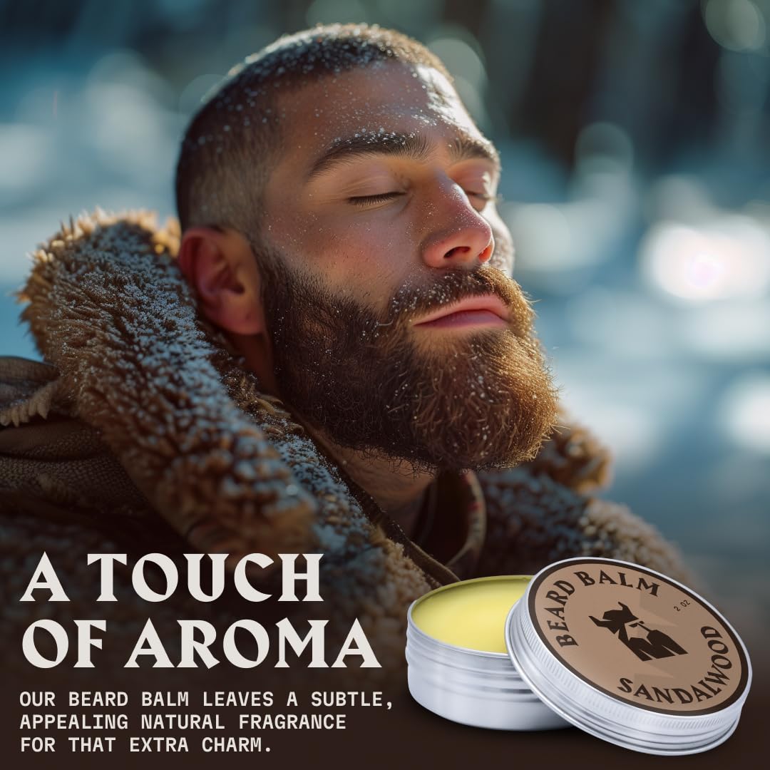 Beard Balm For Men - Leave In Beard Conditioner - Beard Styling Balm Made Of Natural & Organic Beard Butter, Argan & Jojoba Bear