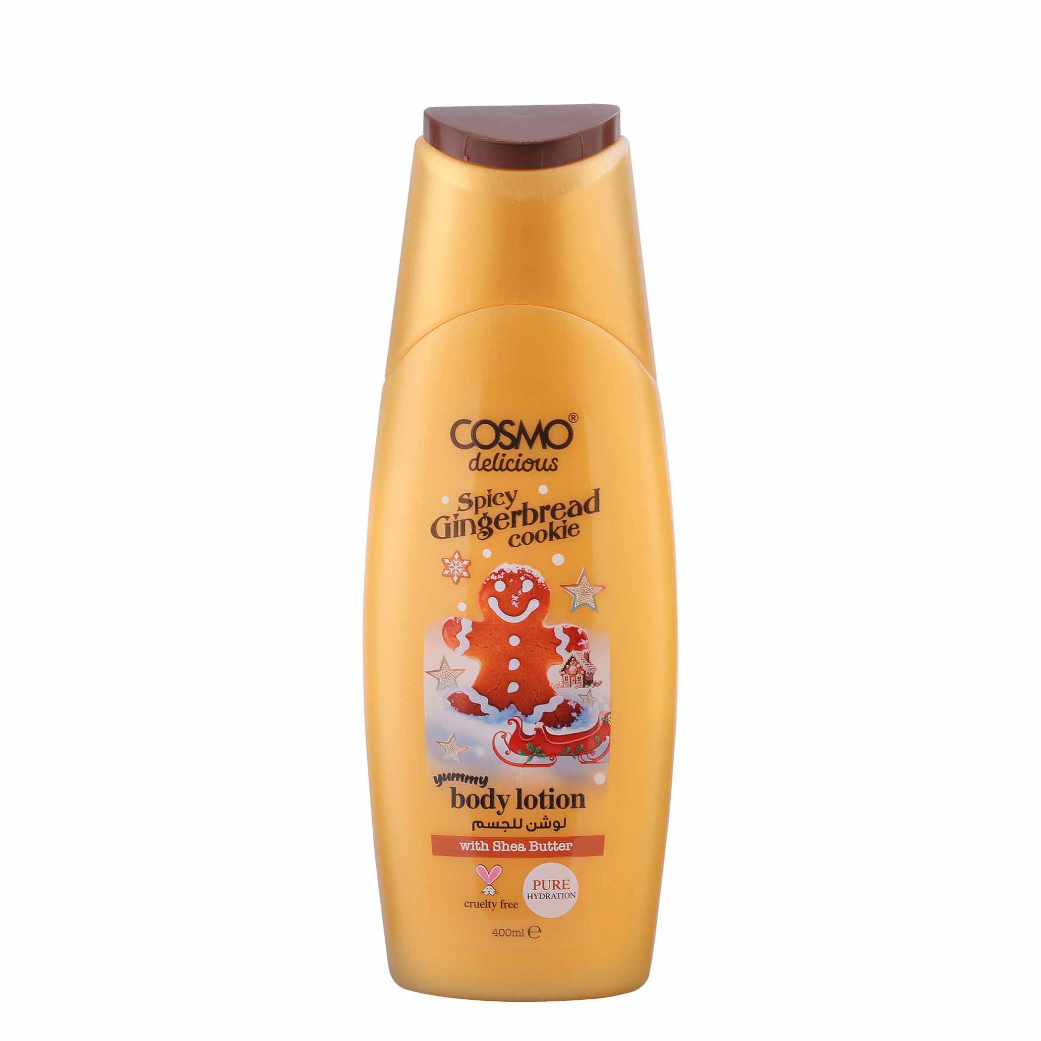 Cosmo Delicious Spicy Gingerbread Cookie With Shea Butter Pure Hydration Body Lotion 400ml, Hydrating & Nourishing, Non Greasy, 
