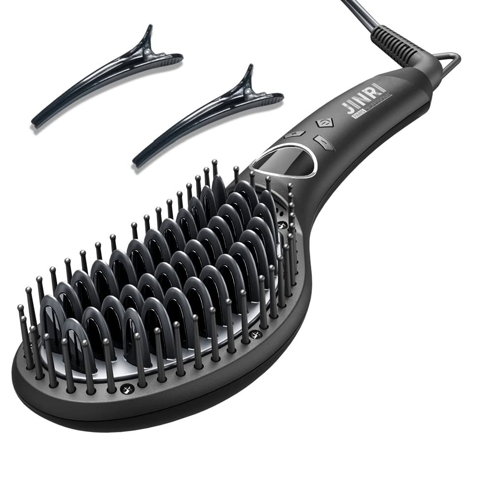 Hair Straightener Brush, Ceramic Ionic Straightening Iron Comb Anti-Scald, Best Soft Round Touch Body, Perfect for Professional 