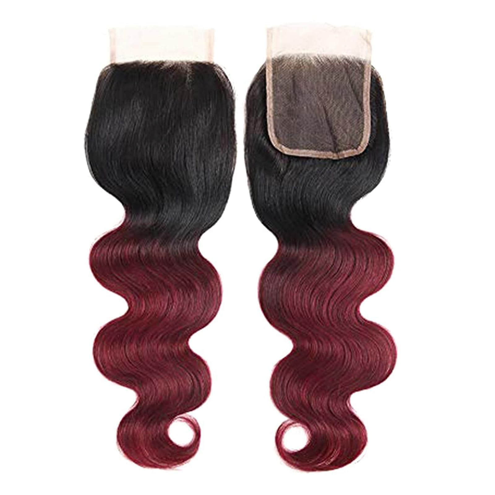 1B/99J 12 Inch Human Hair Closure Ombre Pre Plucked With 4X4 Lace Baby Hair Grade 9A High Density Body Wave Brazilian Virgin Raw