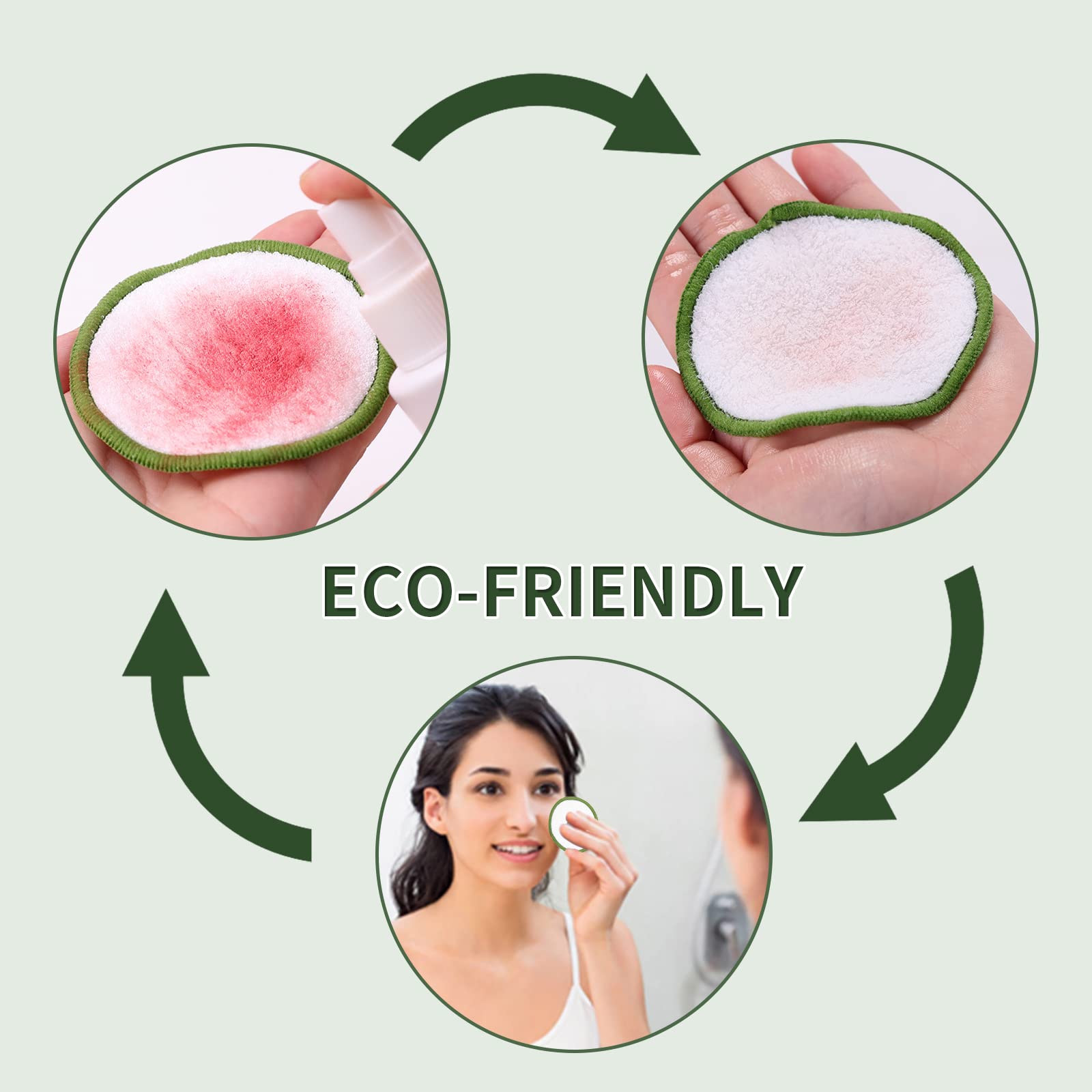 Msq Reusable Makeup Remover Pads (20 Pack) With A Washable Laundry Bag And Round Box For Storage, Reusable Bamboo Cotton Rounds