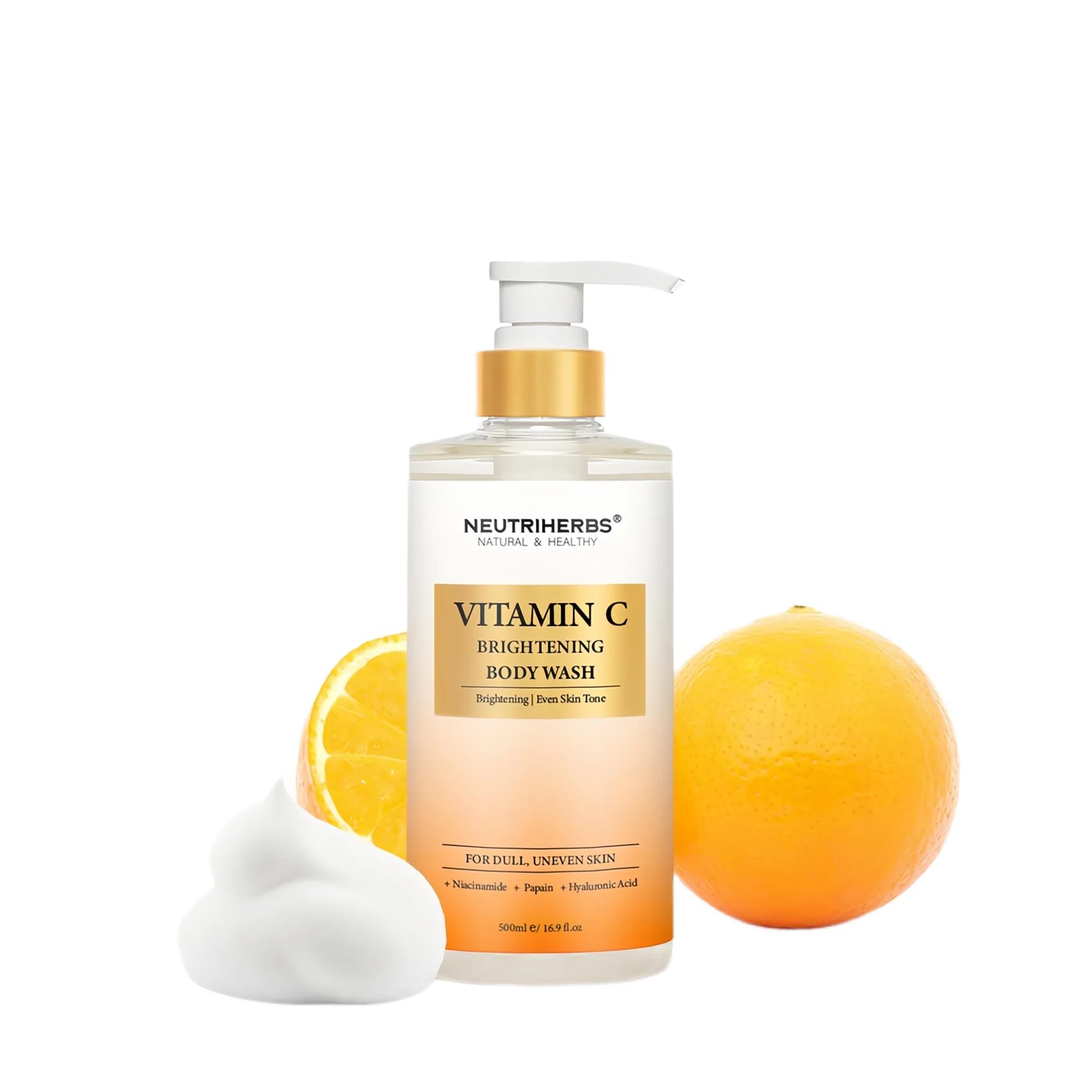 Neutriherbs Brightening Body Wash for Dull,Uneven Skin, Vitamin C Brightening Shower Gel For Women And Men, Daily Shower Soap Wi