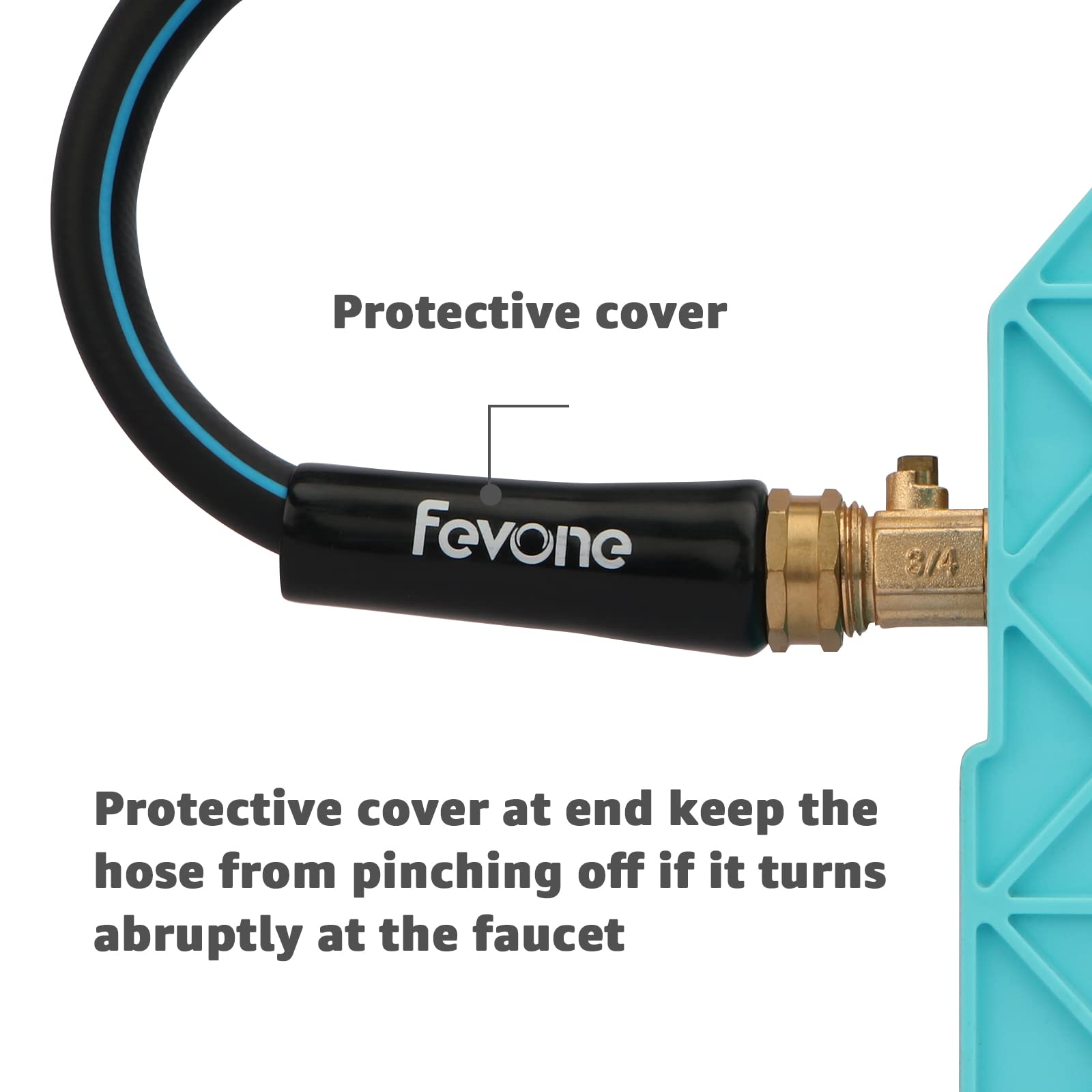Fevone Garden Hose 50 Ft Heavy Duty Water Hose 58 Garden Hose 50 Feet Lightweight Garden Hose, 34 Solid Brass Fittings