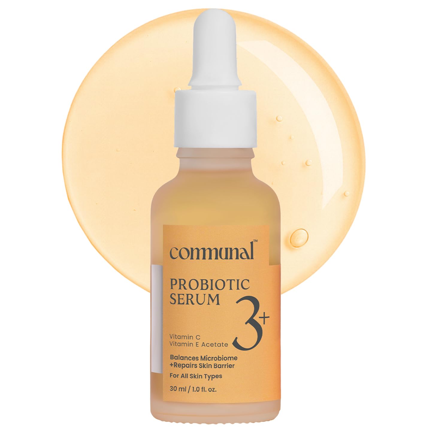 Communal Probiotic Face Serum 30Ml With Probiotics, Vitamin C & Vitamin E | Barrier Repair & Microbiome Balancing Brightening Fa