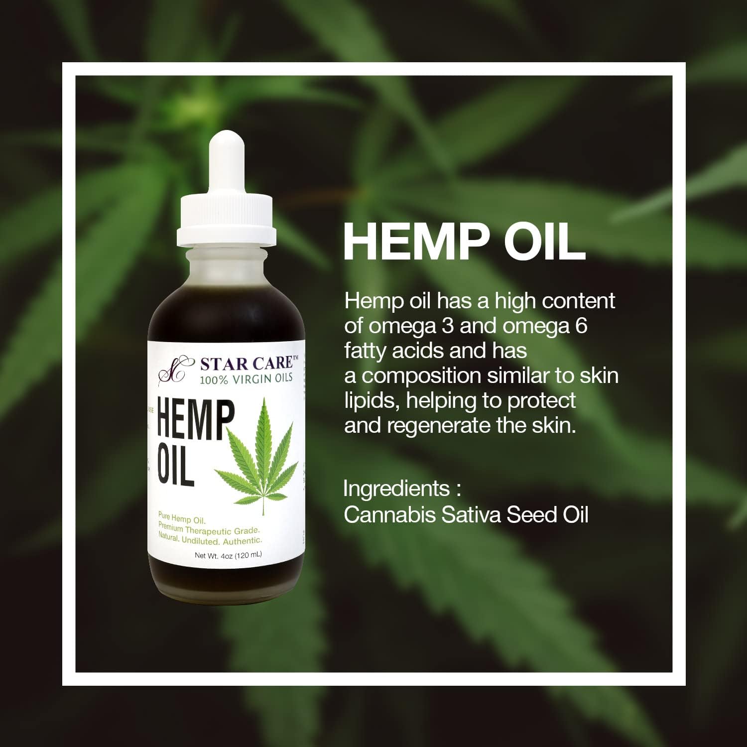 STAR CARE 100% Virgin Oil 4oz (Hemp)