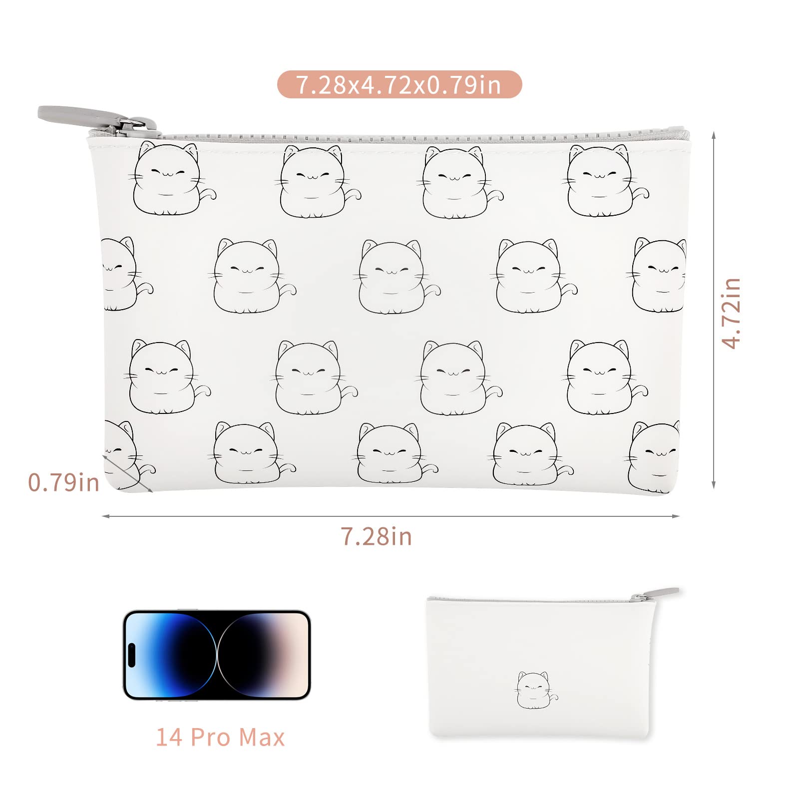 Manmihealth Cute Cat Silicone Makeup Bag, Cosmetic Bags for Women, Portable Purse Pouch for Travel Essentials, Makeup Brushes Ho