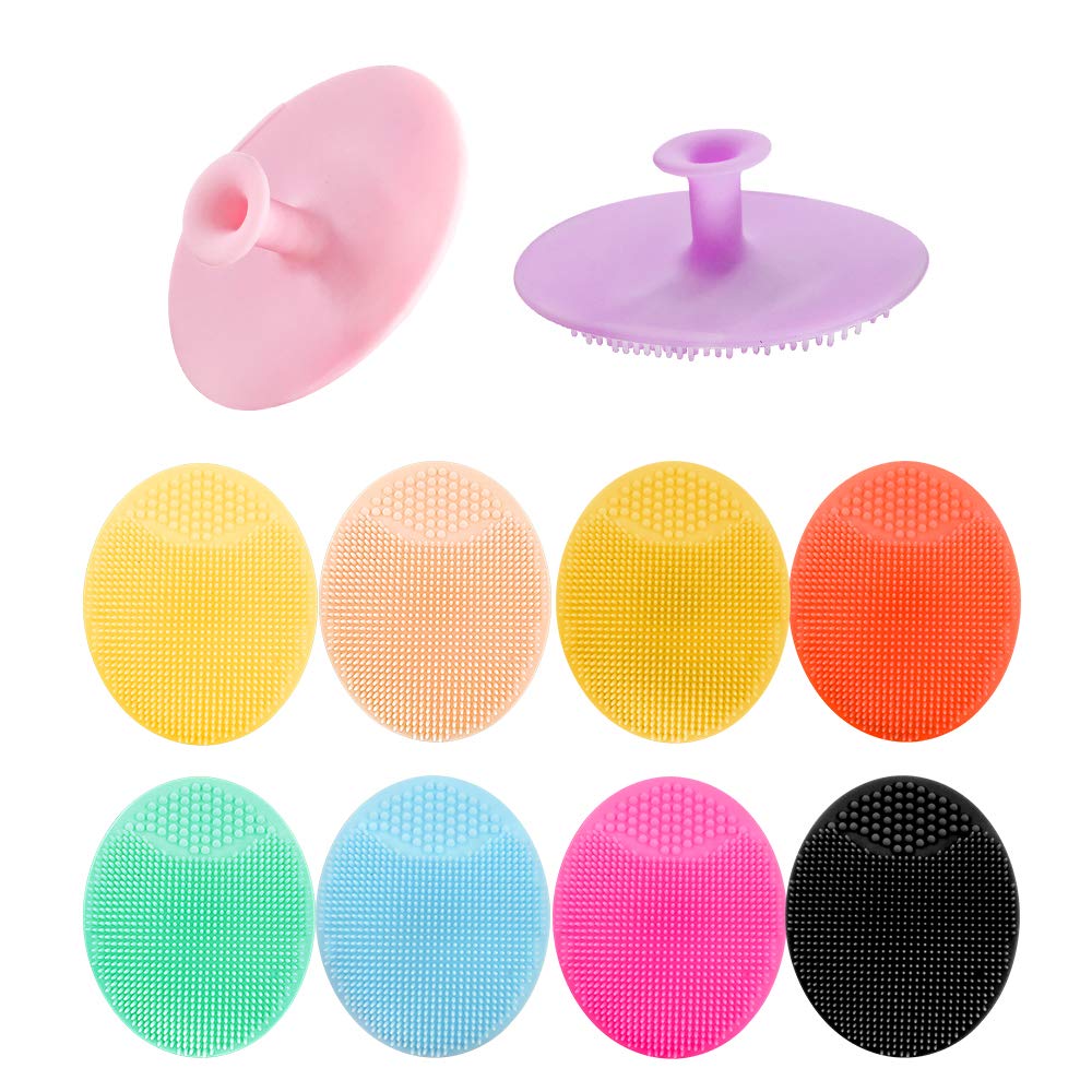 10PCS Silicone Facial Cleansing Brush,Super Soft Face Scrub Clean Brush, Acne Blackheads Removing Handheld Face Scrubber,for Sen