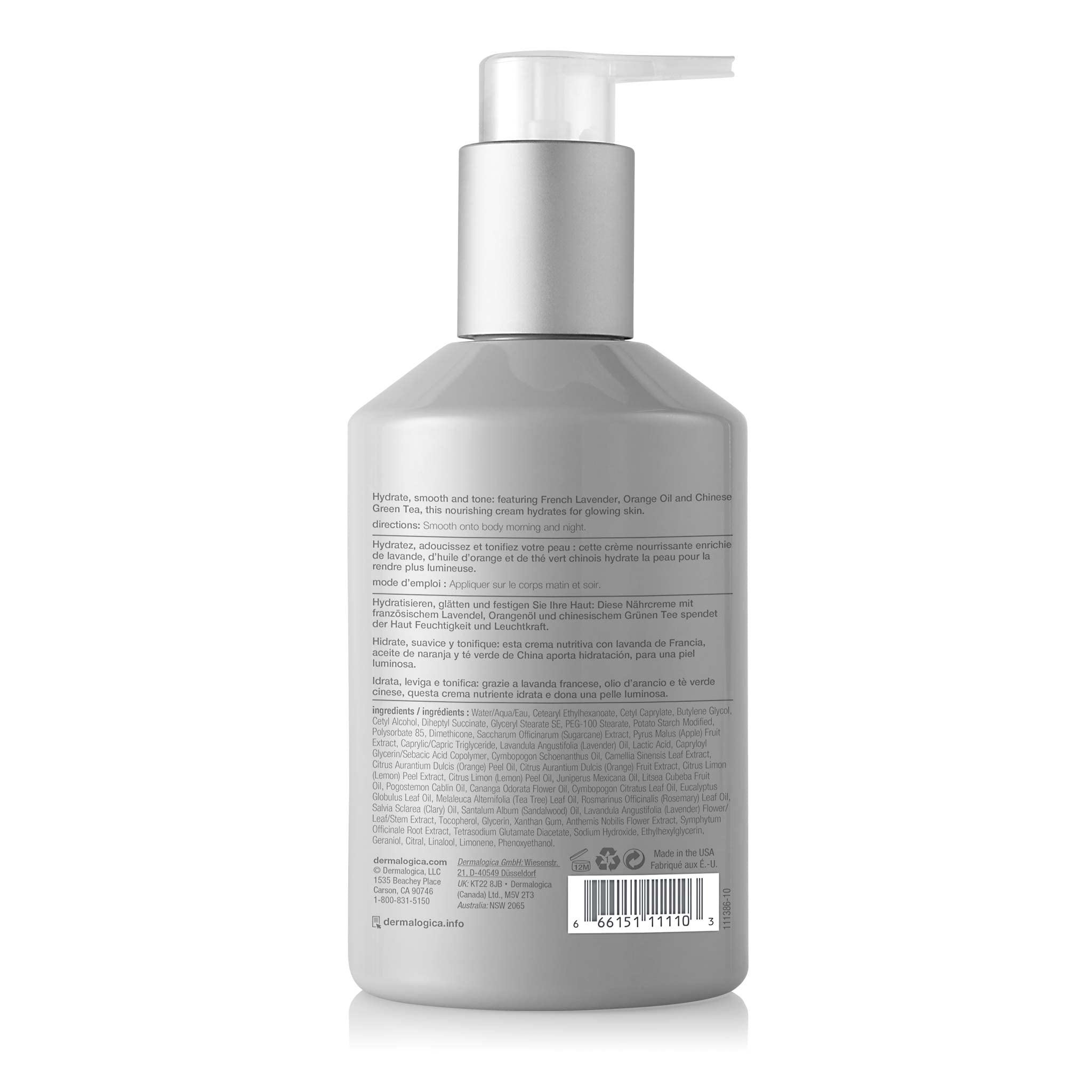 Dermalogica Body Hydrating Cream (10 Fl Oz) Body Lotion with Green Tea and Lemon Oil - Gently Tones and Hydrates Skin To Relieve