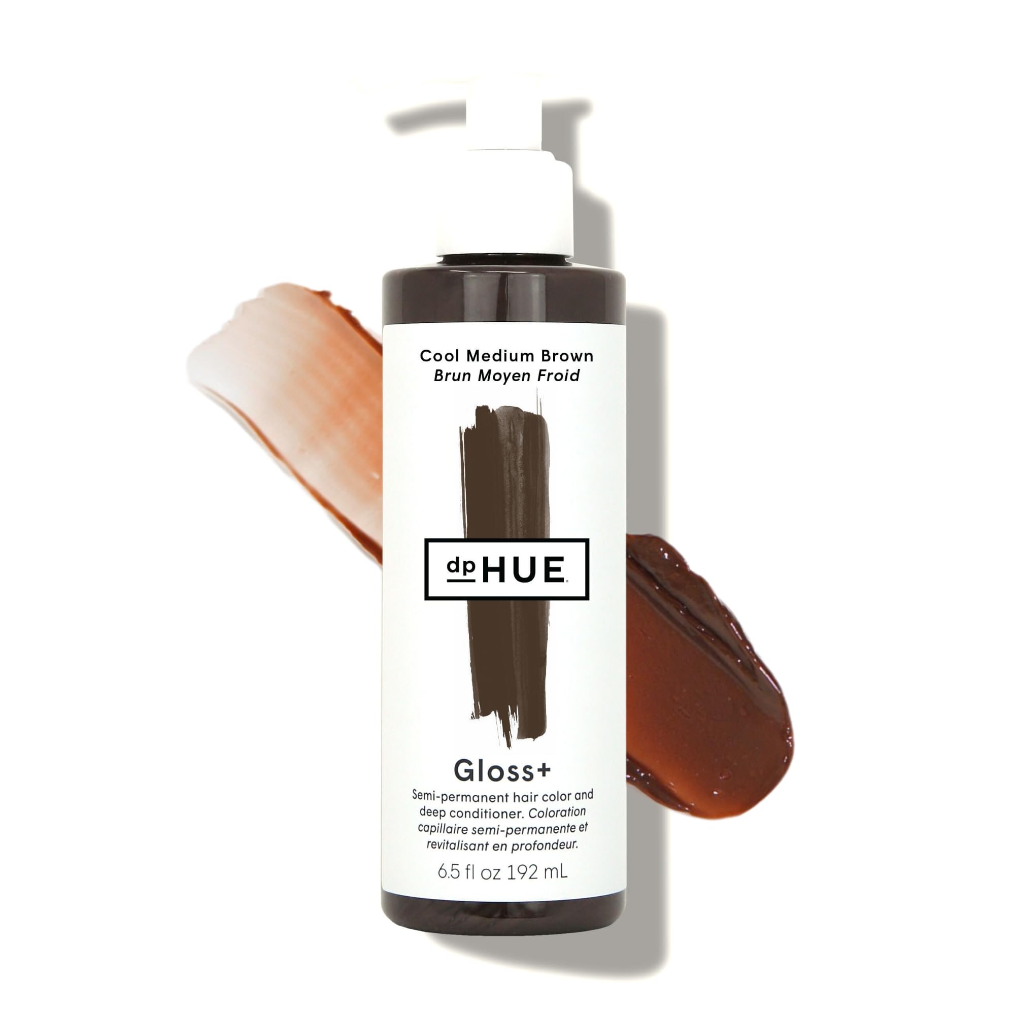 dpHUE Gloss+, Cool Medium Brown - 6.5 oz - Semi-Permanent Hair Color & Conditioner - Paraben, SLS & SLES Sulfate Free - Vegan, L