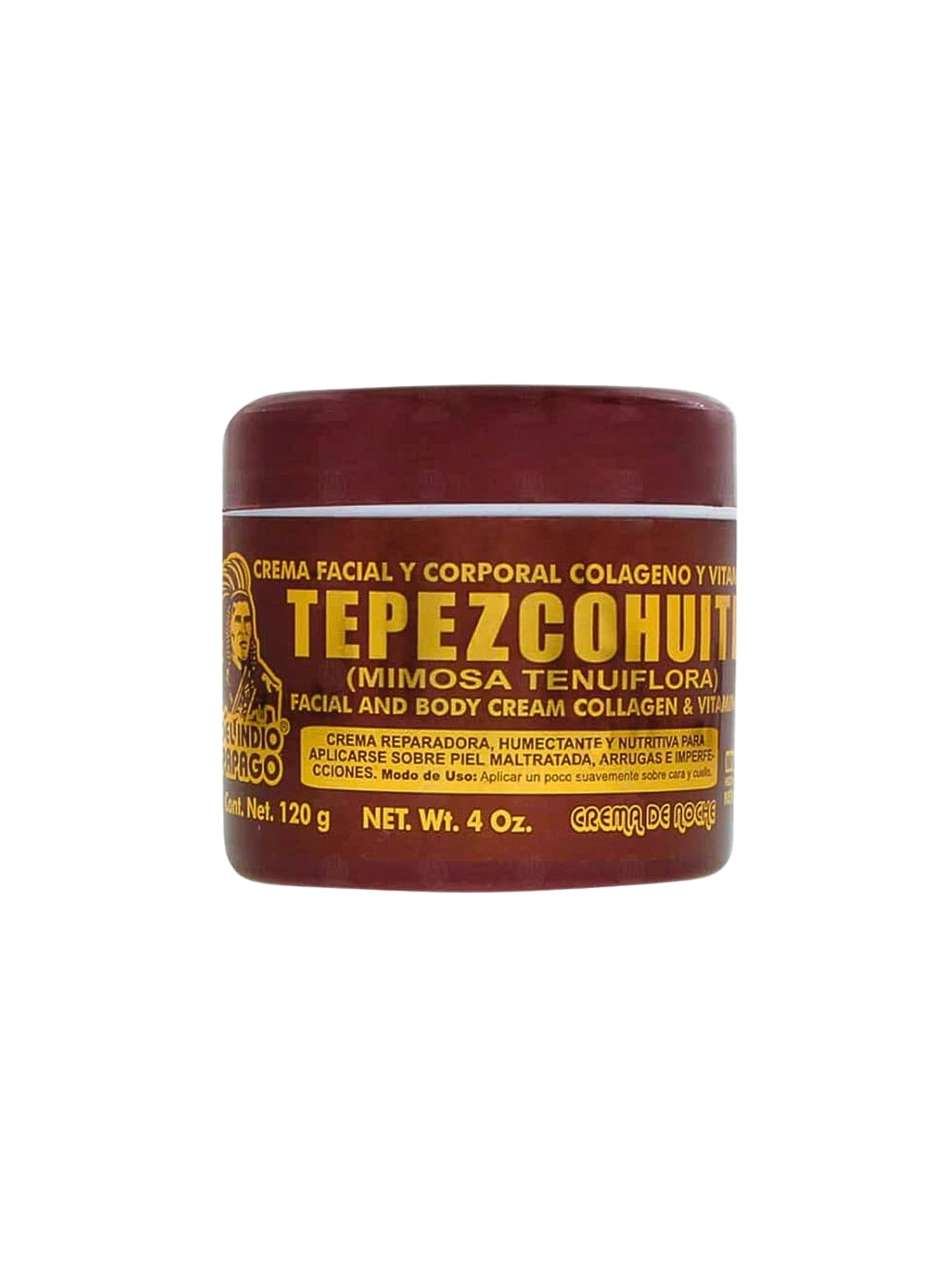 Del Indio Papago Tepezcohuite Night Cream - Tepezcohuite Cream from Mexico - Reduces Wrinkles, Renews Skin, Grease Free - JUMBO 