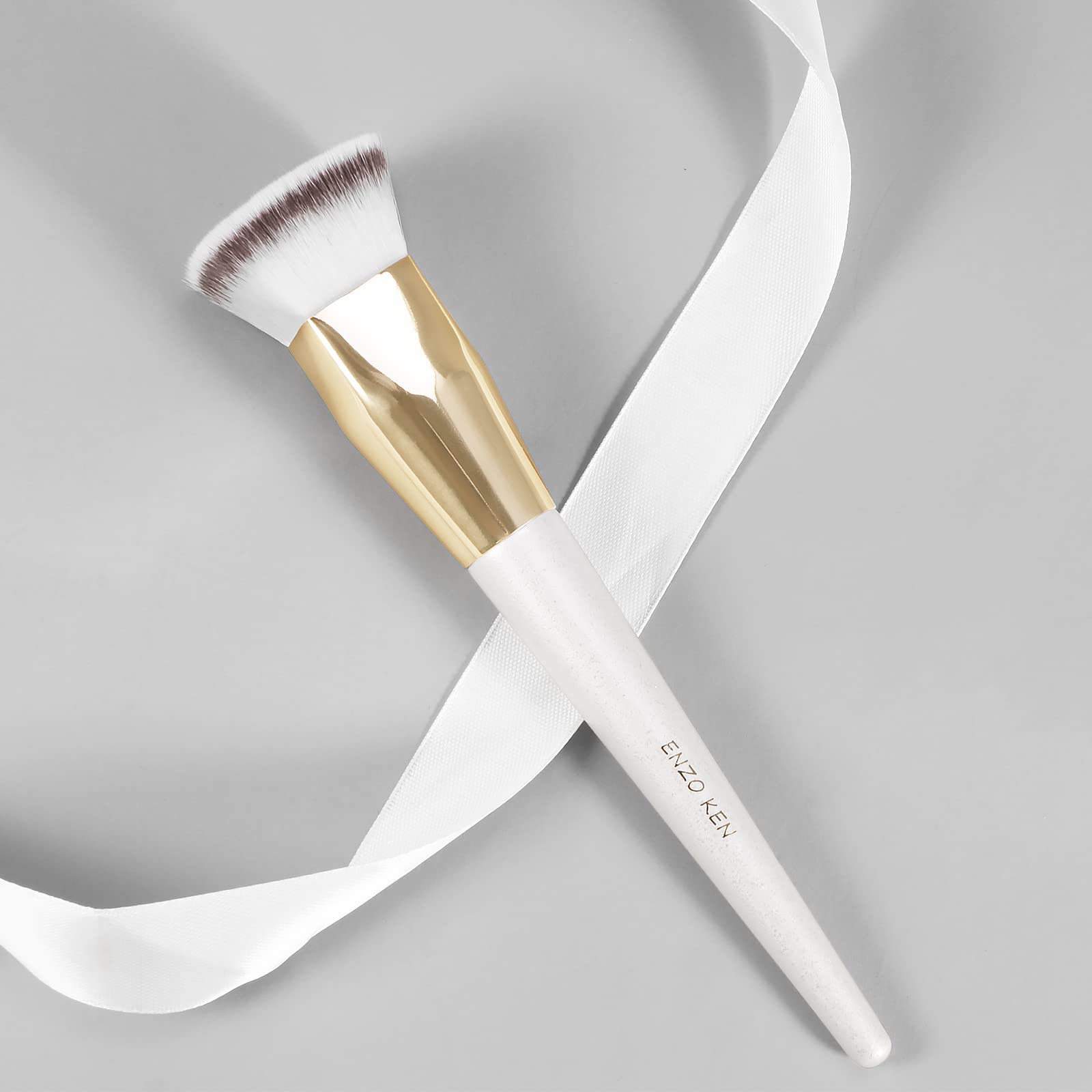 Square Foundation Brush For Liquid Makeup By Enzo Ken, Flat Foundation Brush, Liquid Foundation Brush, Flat Makeup Brush, Liquid