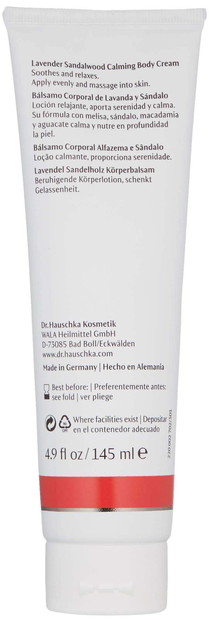 Dr. Hauschka Lavender Sandalwood Calming Body Cream, 4.9 Fl Oz