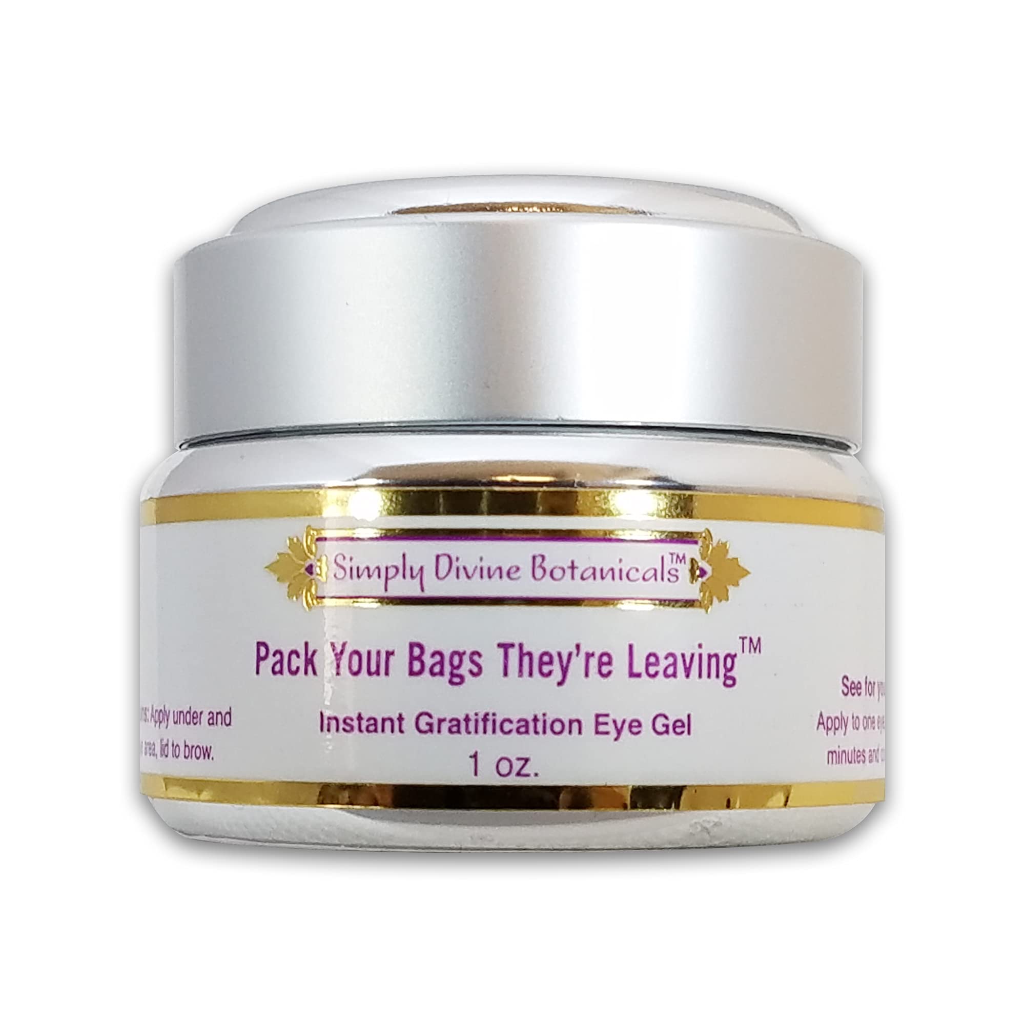 Simply Divine Botanicals Pack Your Bags They're Leaving Eye Gel - Natural and Organic Treatment to Hydrate and Instantly Reduce 