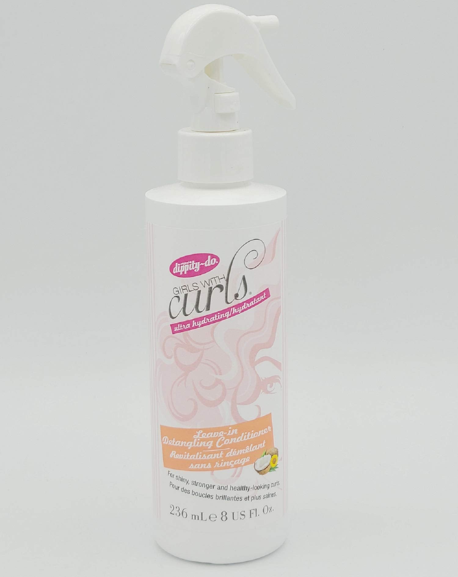 DIPPITY-DO GIRLS WITH CURLS COCONUT LEAVE IN DETANGLING CONDITIONER DETANGLER 8 OZ.