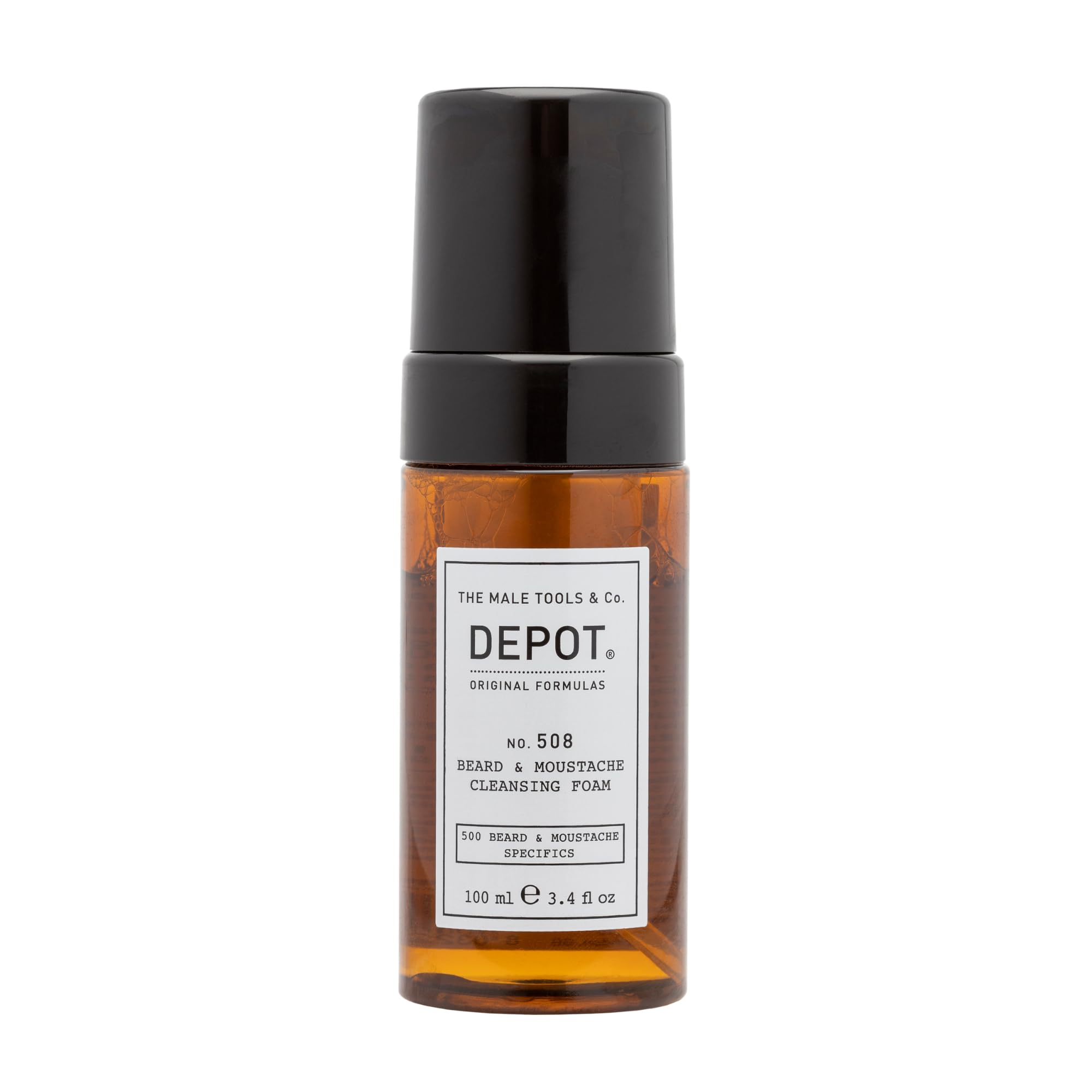 DEPOT No. 508 Cleansing Beard & Moustache Foam | Daily Cleanser, 3.4 Fl Oz