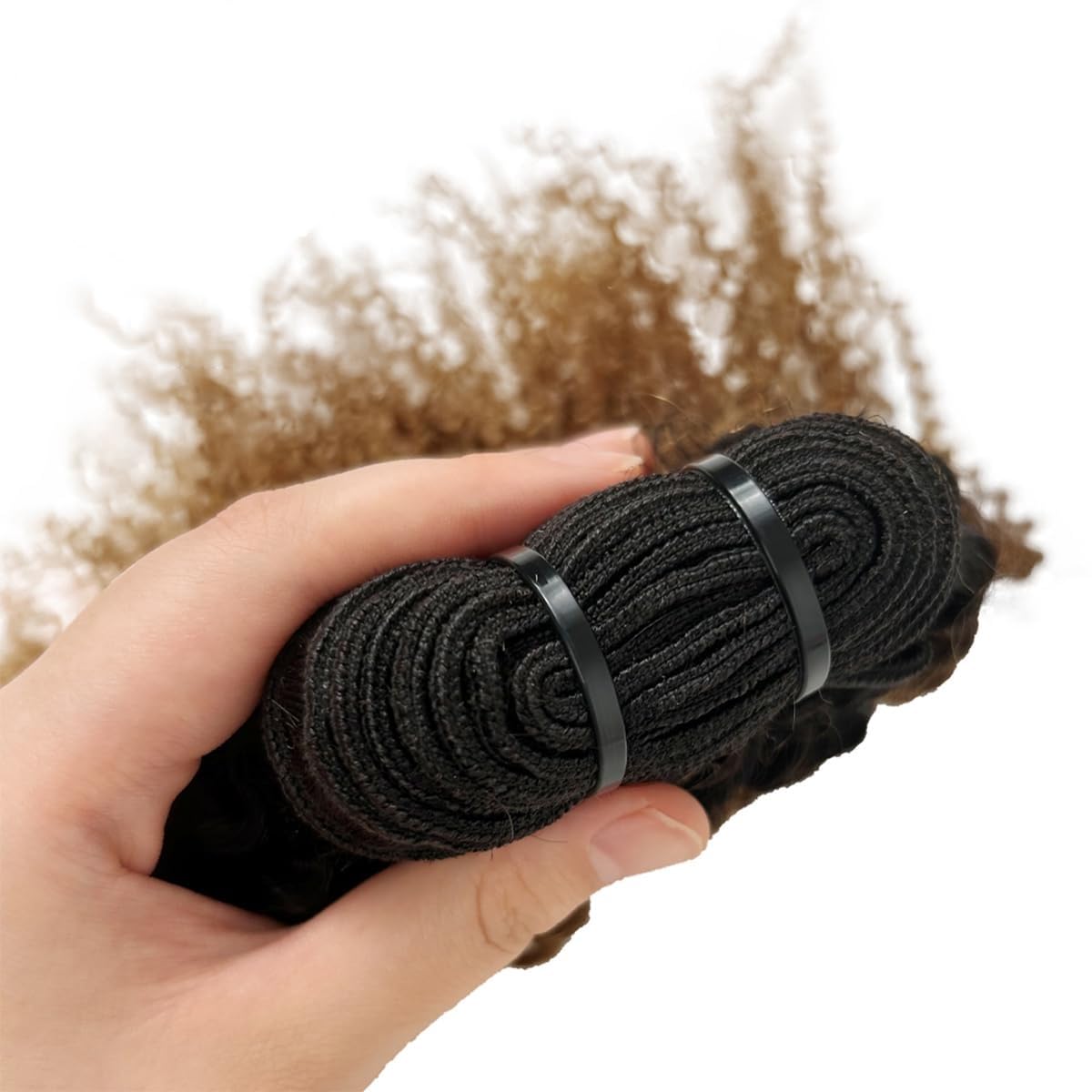 Mongolian Afro Kinky Curly Bundles Human Hair 12 14 16 Inch 1B/30 Black Brown Ombre 4B 4C Afro Kinky Human Hair Bundle Afro Curl